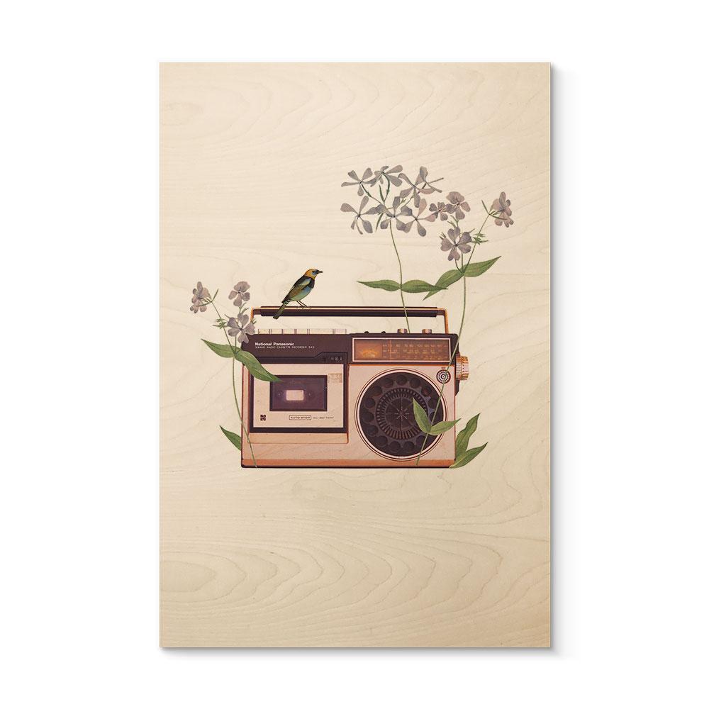 Retro radio blomsterbillede af træ - Frida Floral Studio