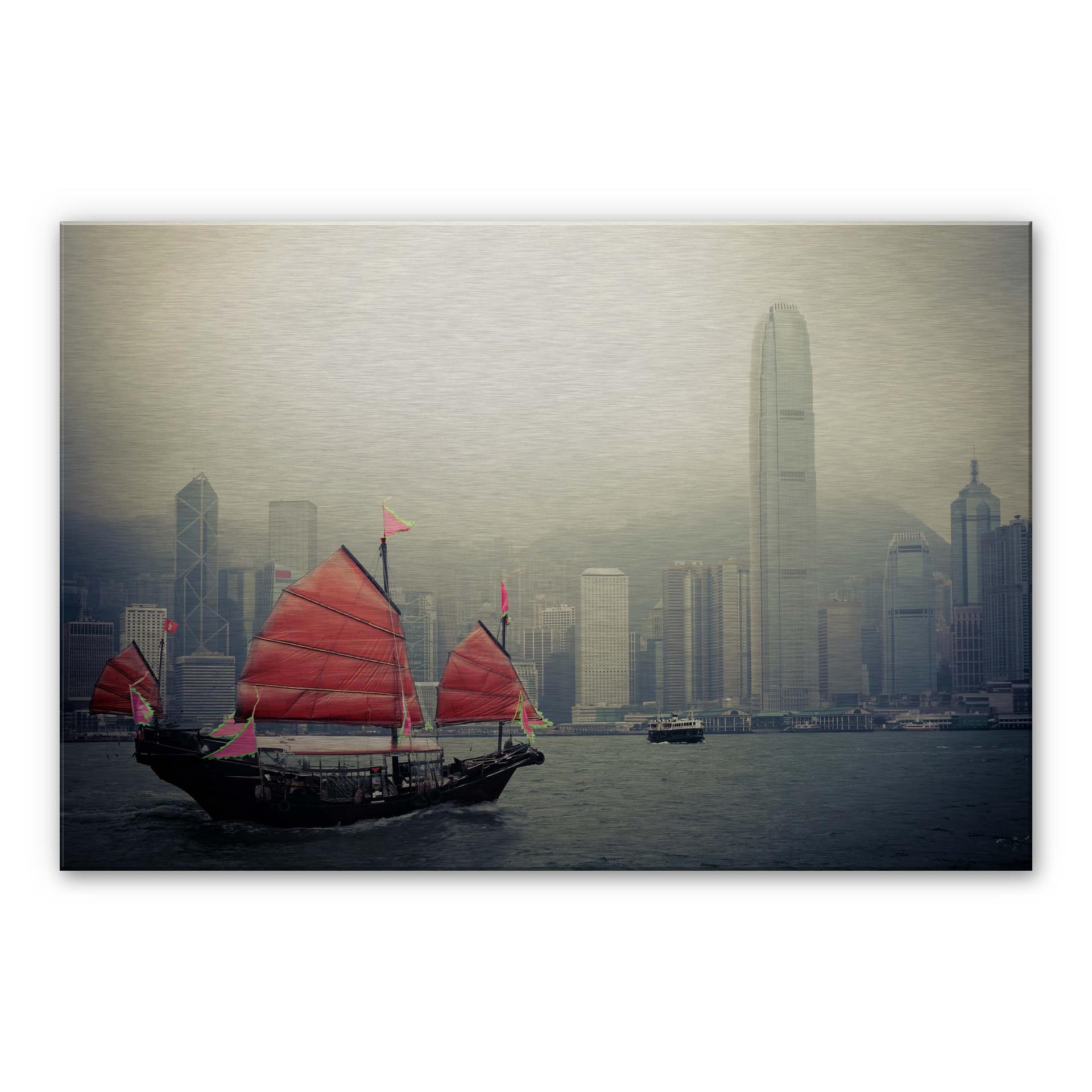 Sejler i Hong Kong – print på aluminium (Alu-Dibond)