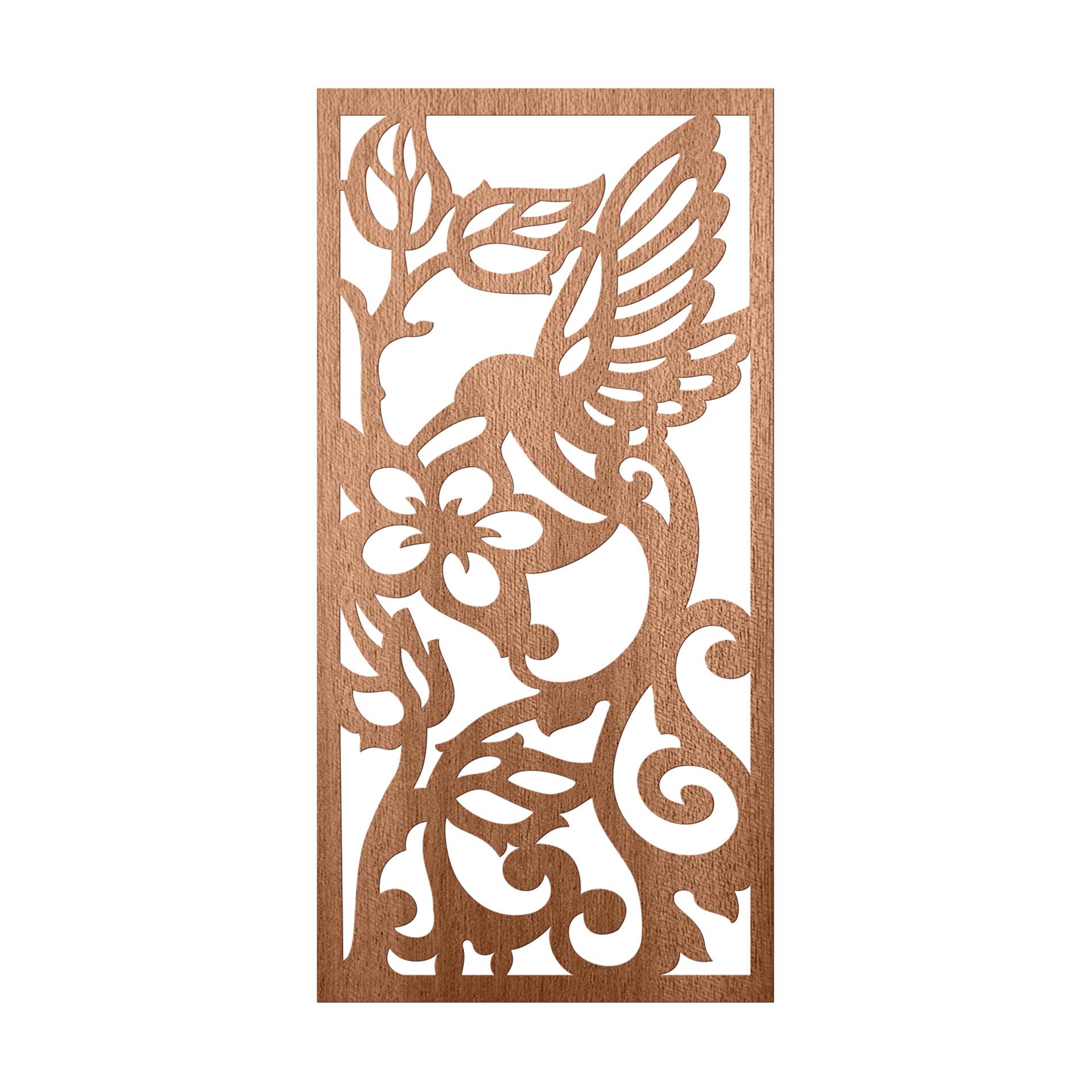 Decoro in legno Fiori di colibrì