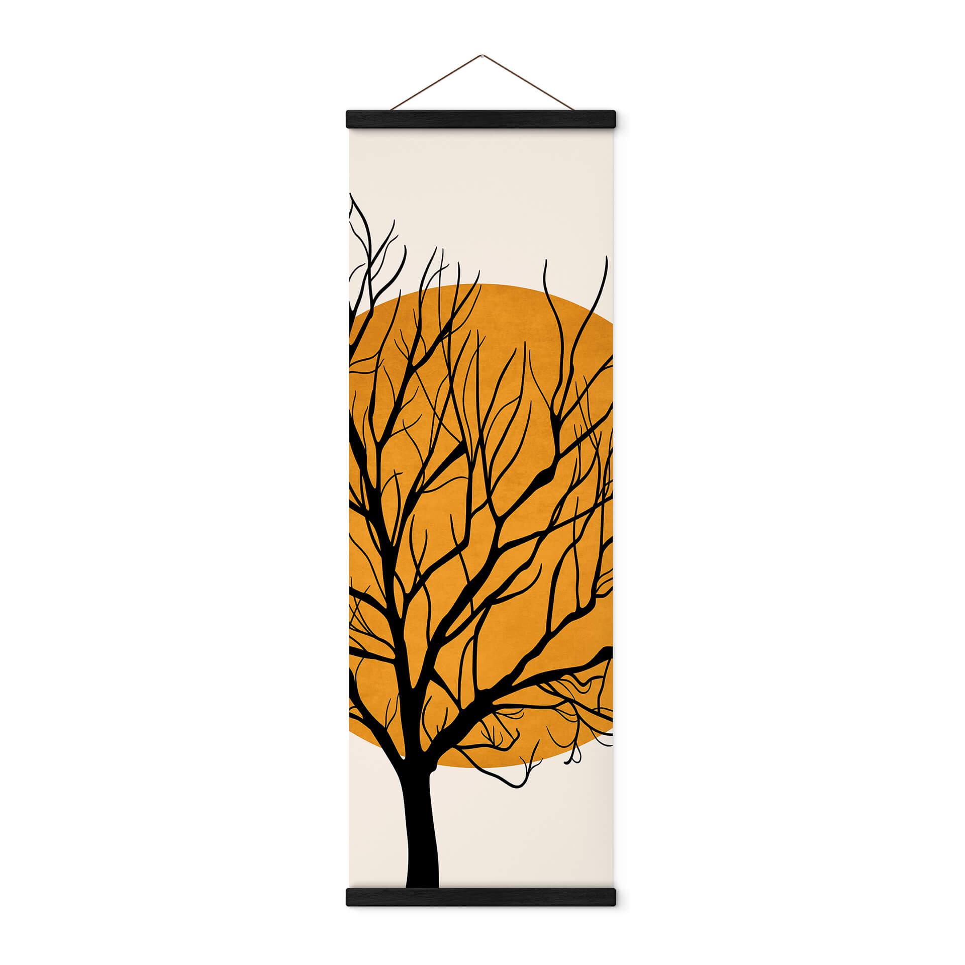 Tekstil plakat Kubistika - Golden Sun behind a Tree