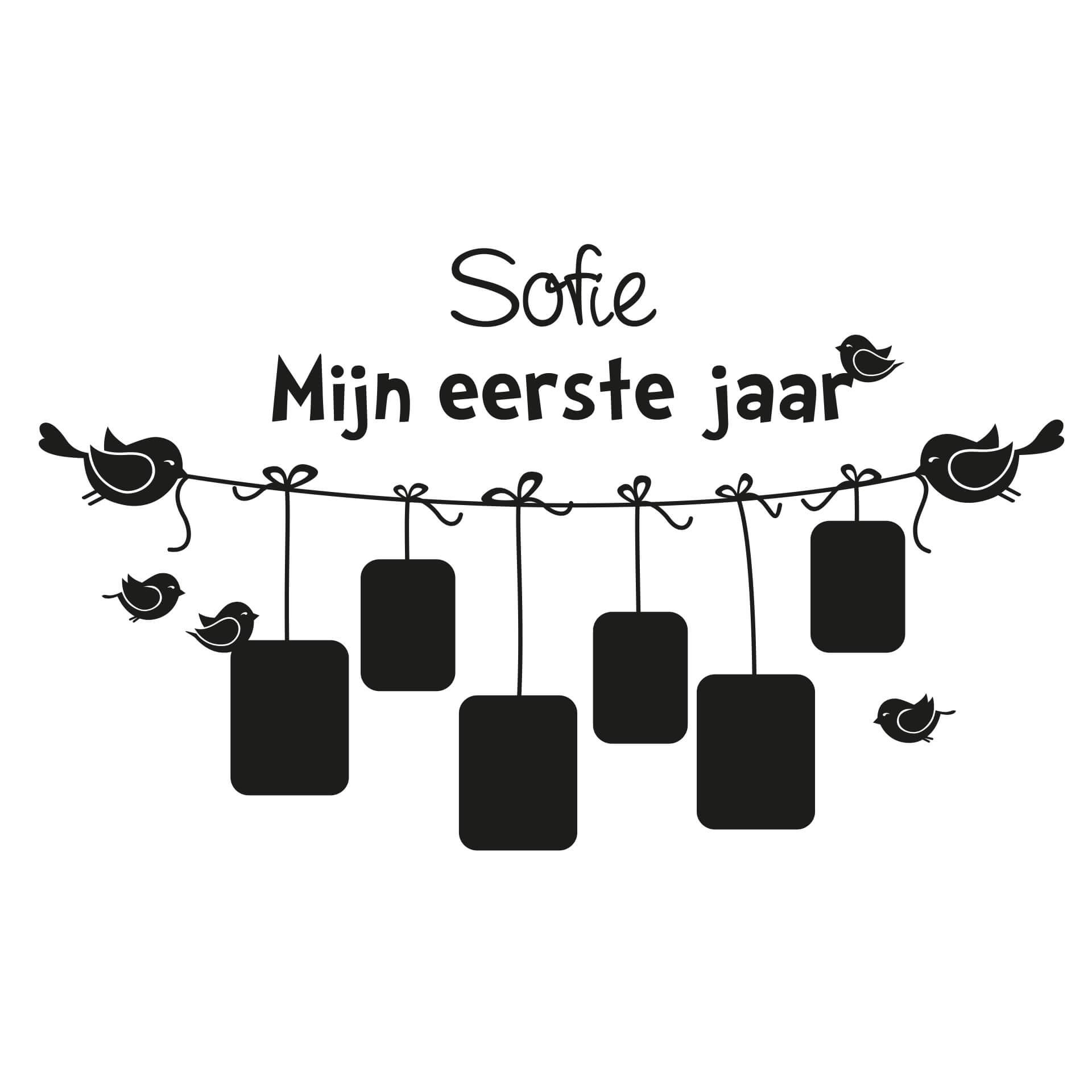 Muursticker + Naam Mijn eerste jaar... met ruimte voor foto\'s