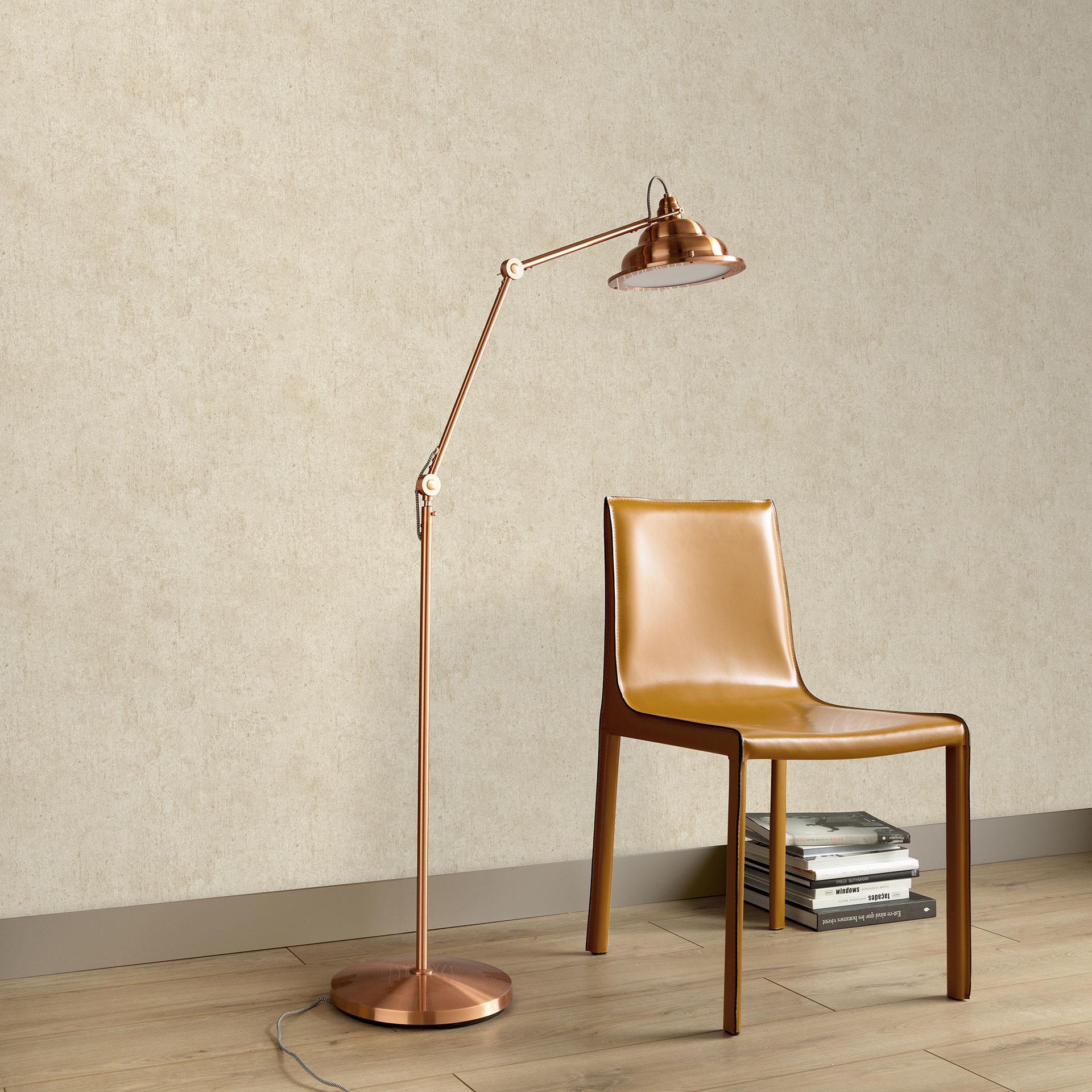 Non-woven tapet med betonmotiver, ensfarvet, beige