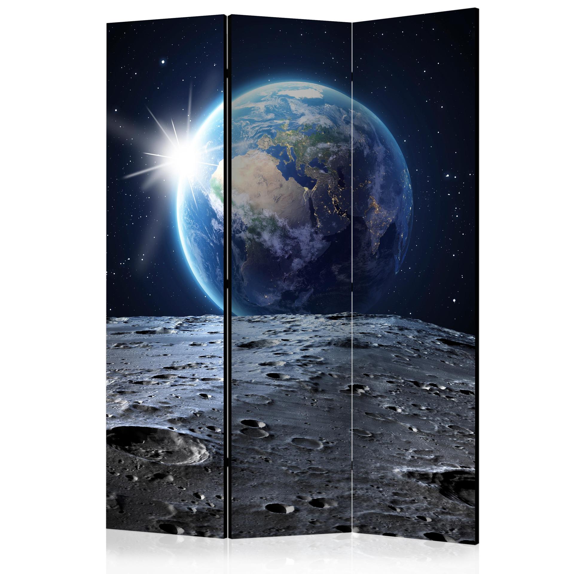 Screen room divider - Udsigt til den blå planet, 3-delt