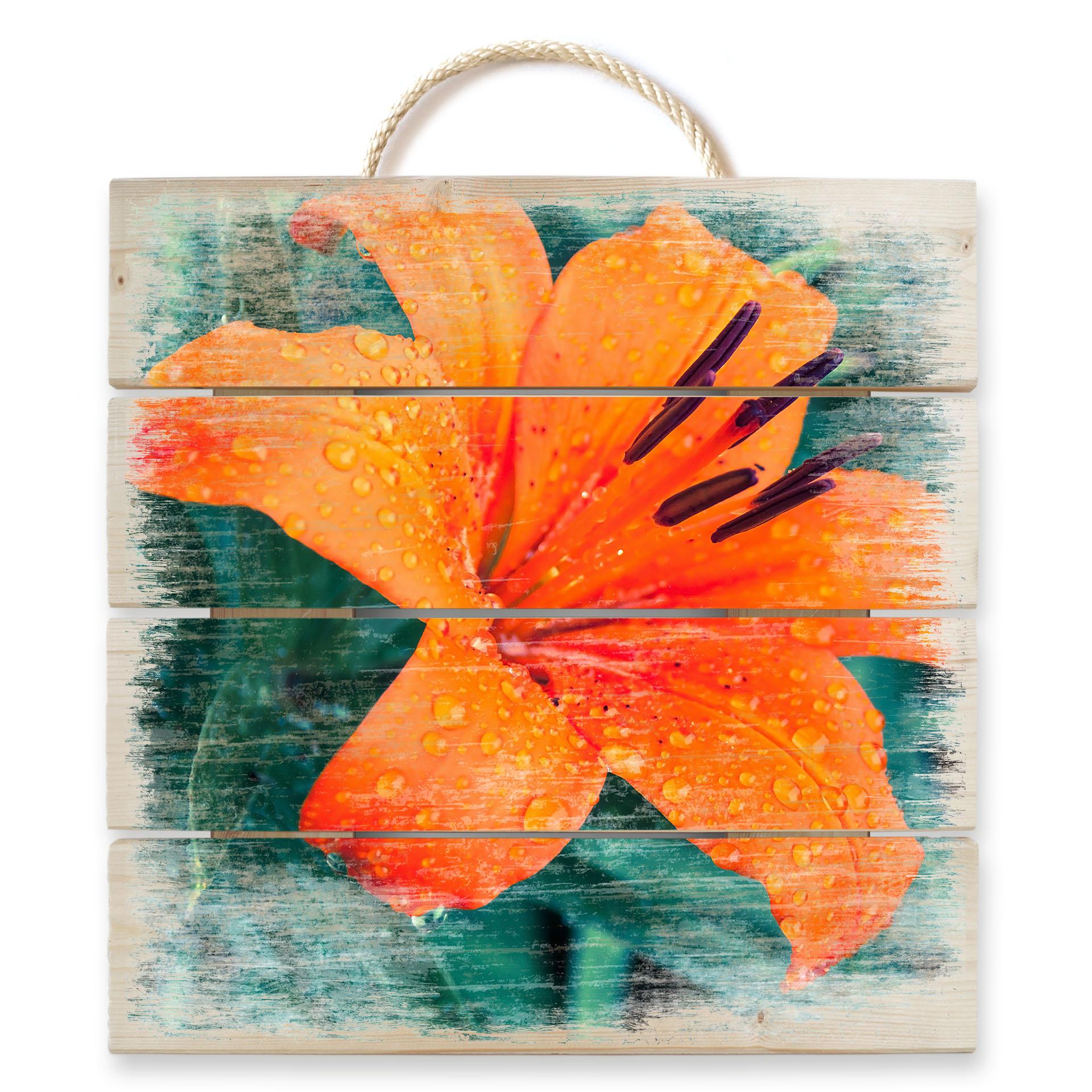 Obraz drewniany Tropical Lily - 40x41,5 cm