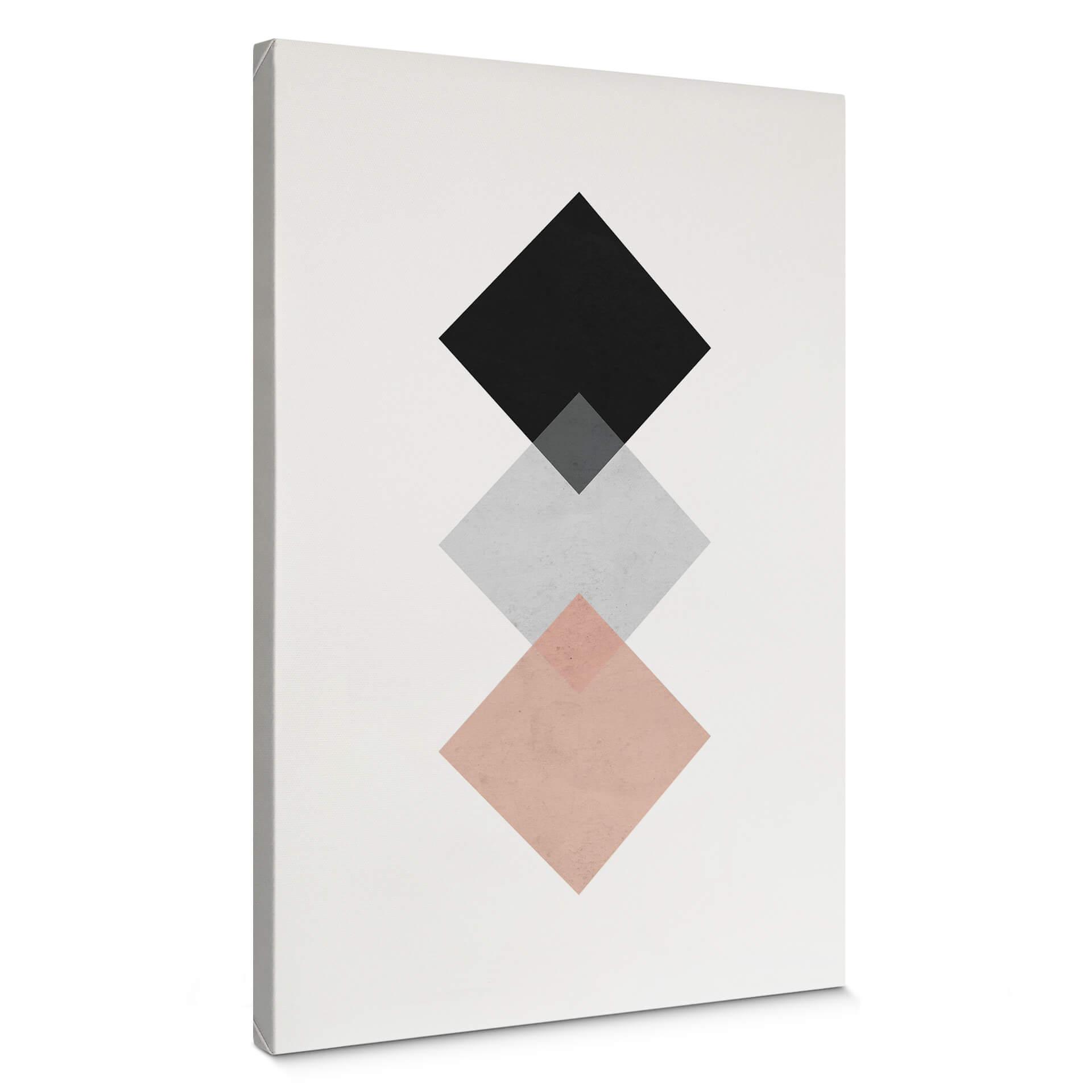 Canvastavla Nouveauprints - Squares Rosa