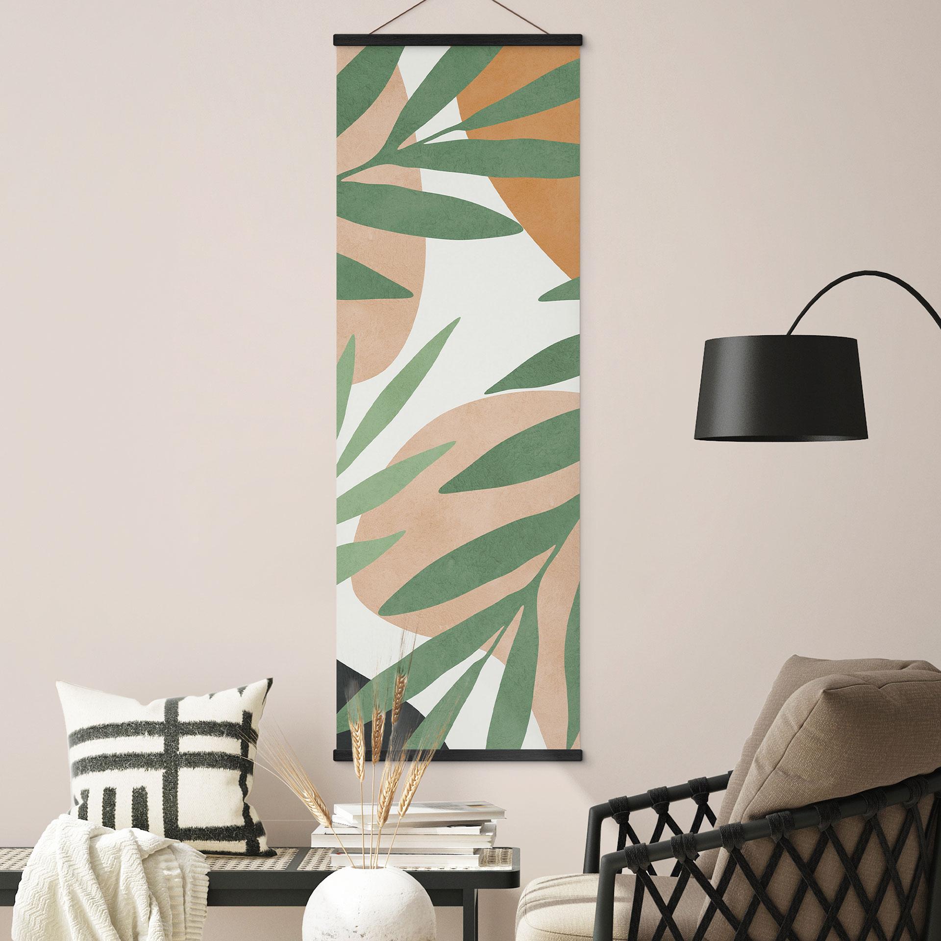 Tekstil plakat Abstrakte grene i et tropisk look - Costa - Panorama