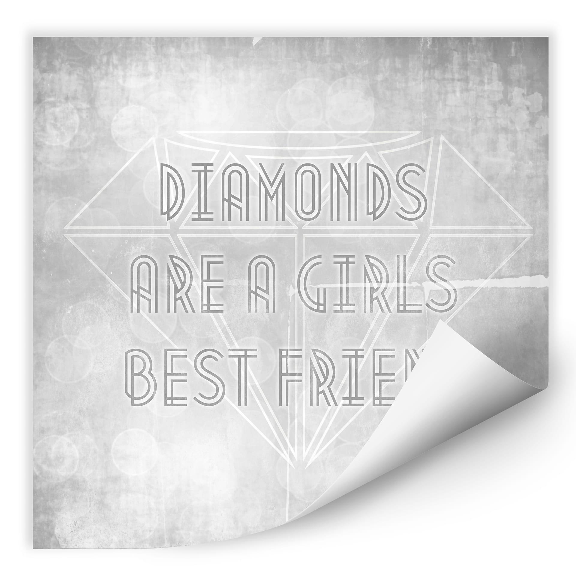 Zelfklevende Poster - Diamonds are a Girls Best Friend