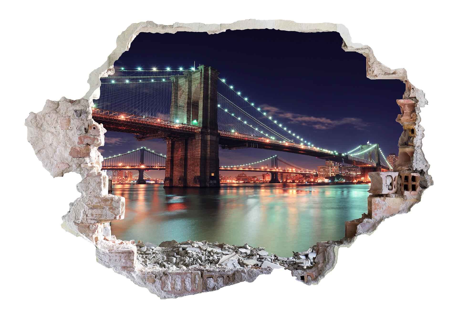 3D Wandtattoo Manhattan Bridge at Night 2