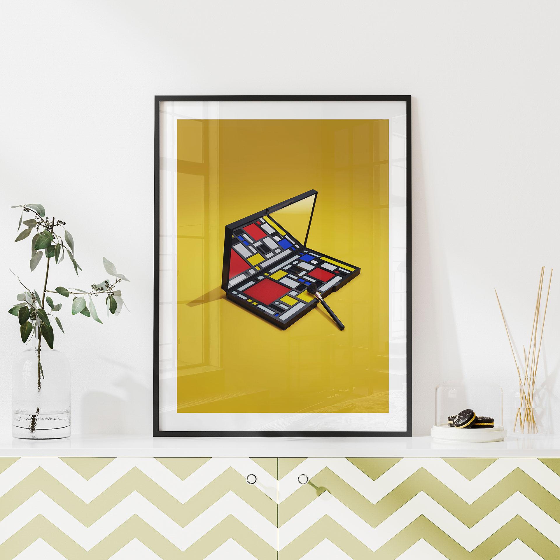 Póster paleta de maquillaje al estilo de Piet Mondrian - Pozdniakov