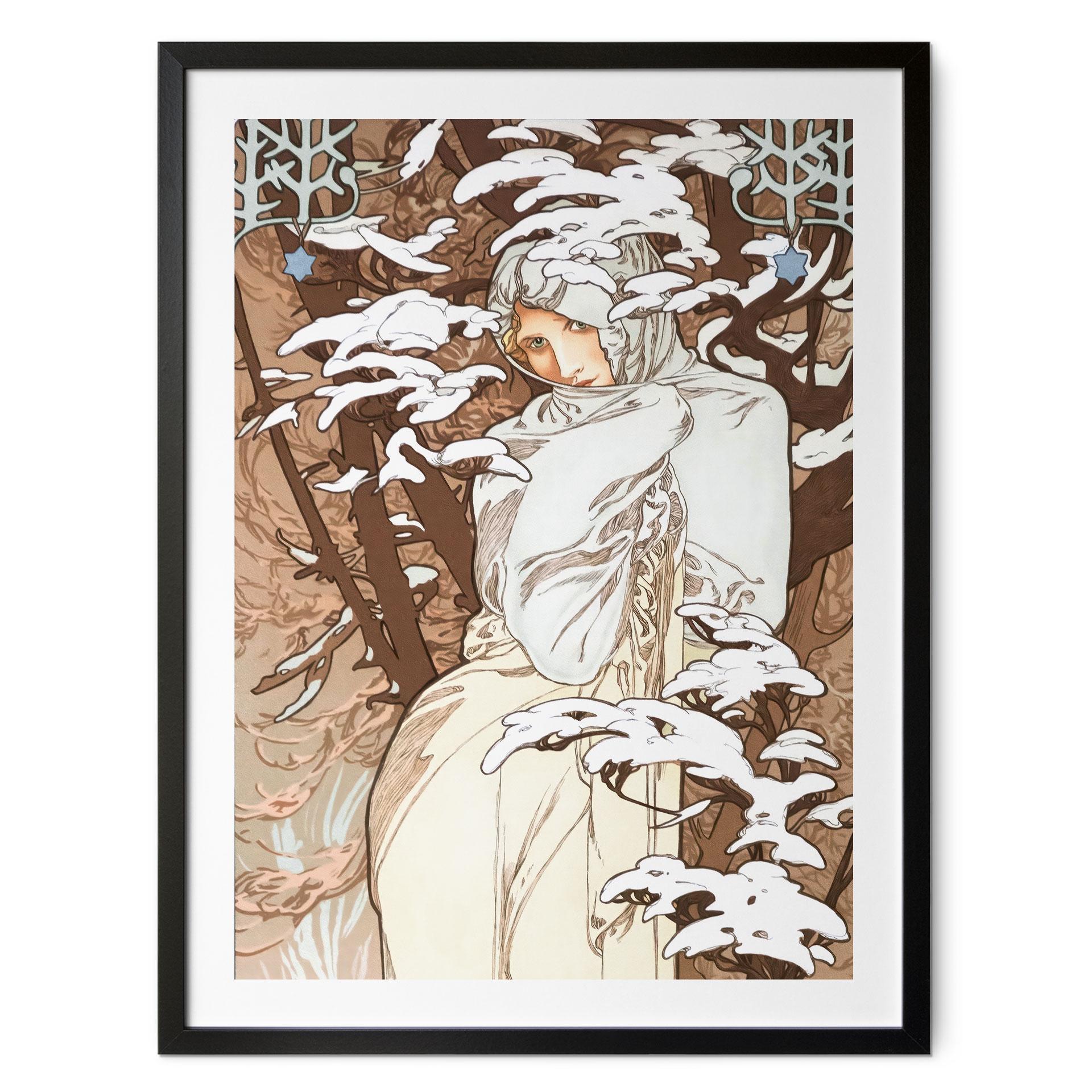 Plakat årstider: Vinter 1900 - Mucha