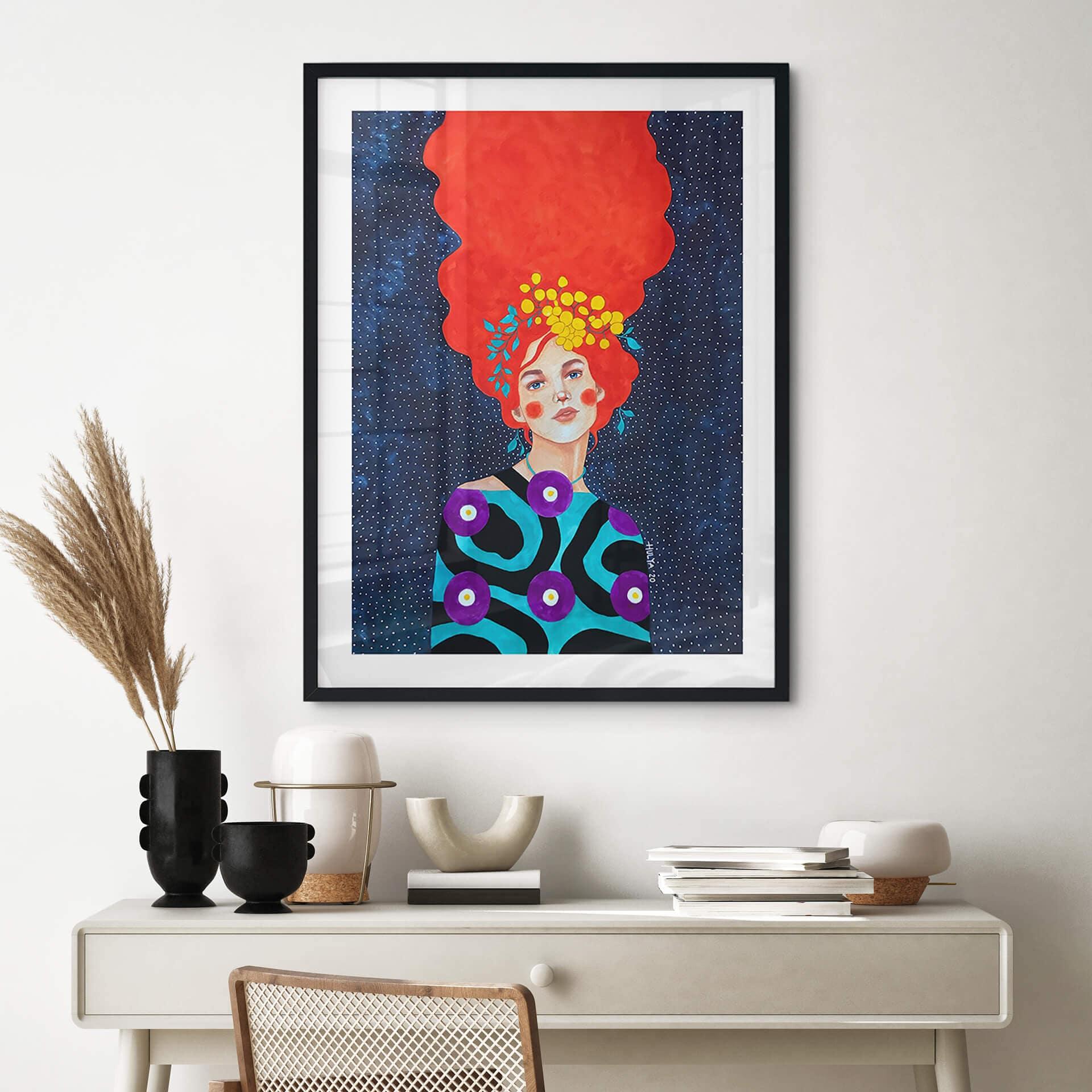 Plakat Hülya - Flowers in her hair