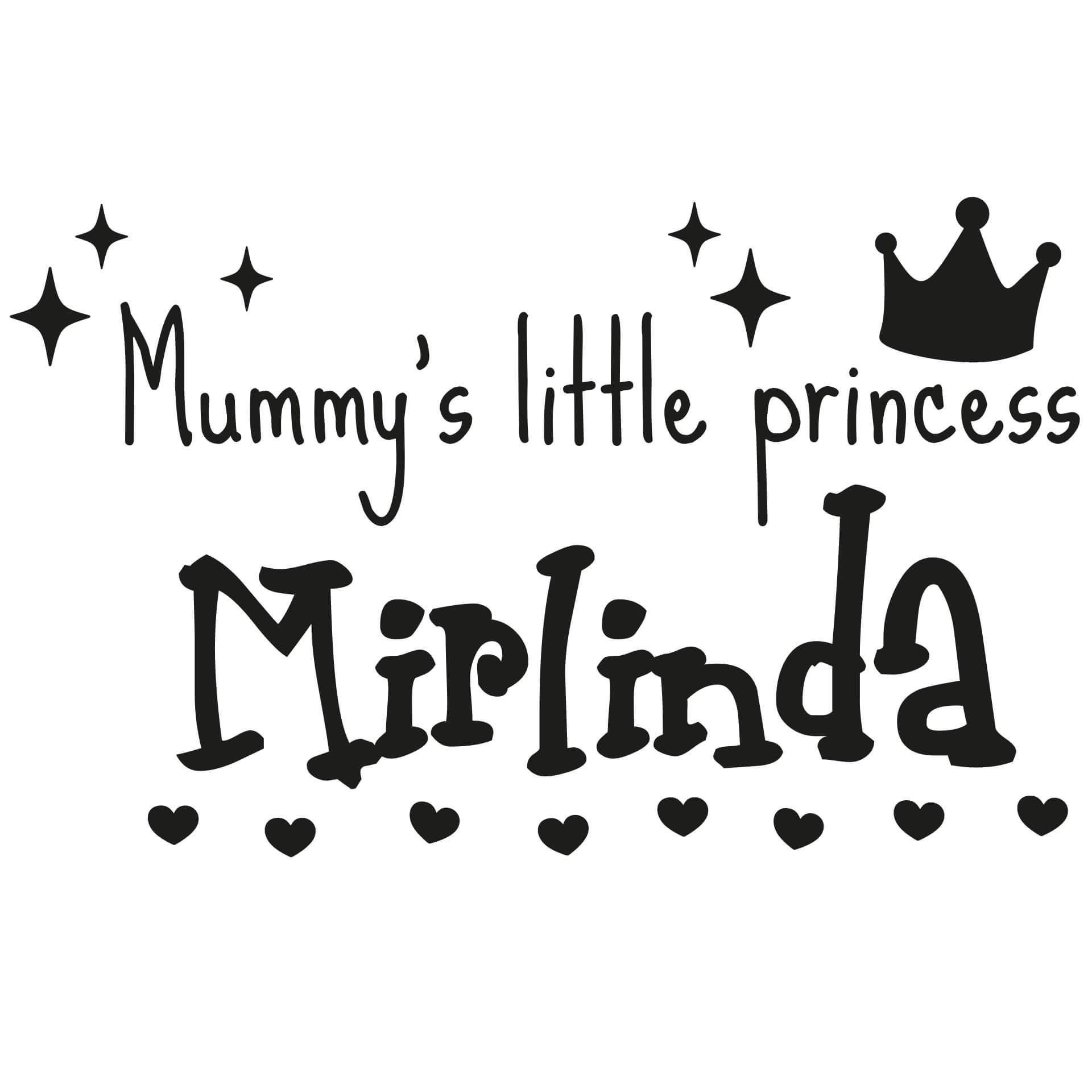 Wallsticker -  + Name Mummy's little Princess