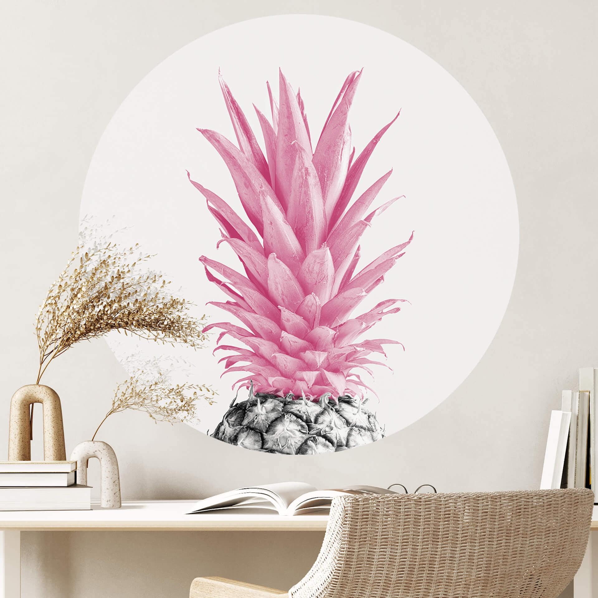 Sticker Mural 1X Studio - Pink Pineapple