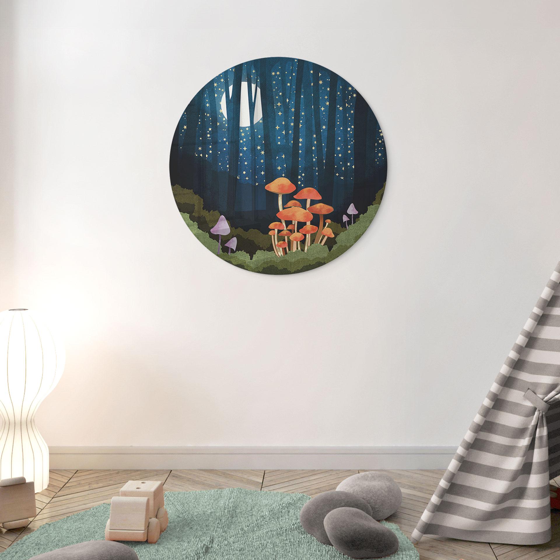 Glasbillede - Skov og stjerner om natten - SpaceFrog Designs
