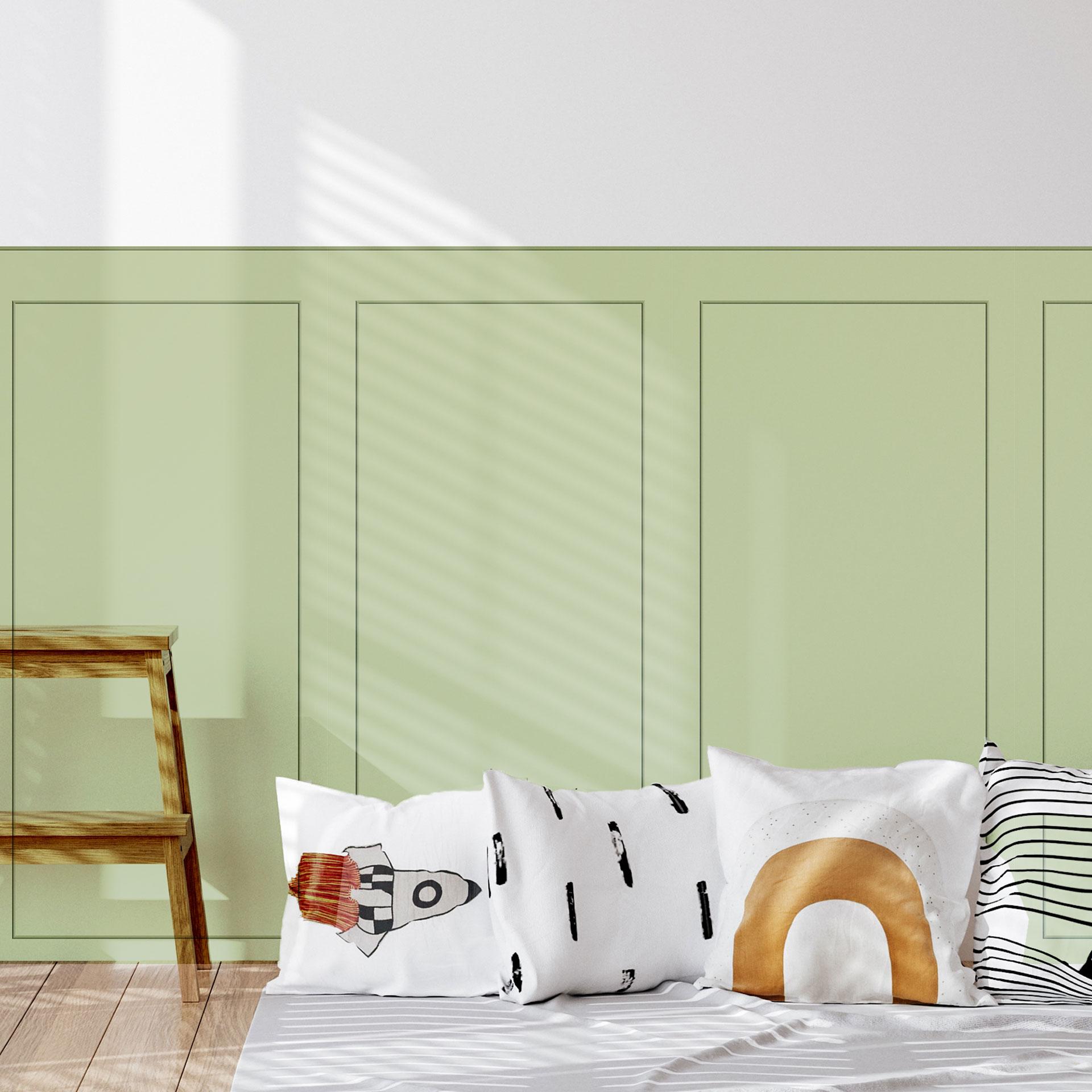 Wandpanelen Wandbekleding pistache met kader