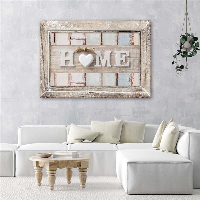 Canvasbillede, billedtekst Home Heart Vintage Style