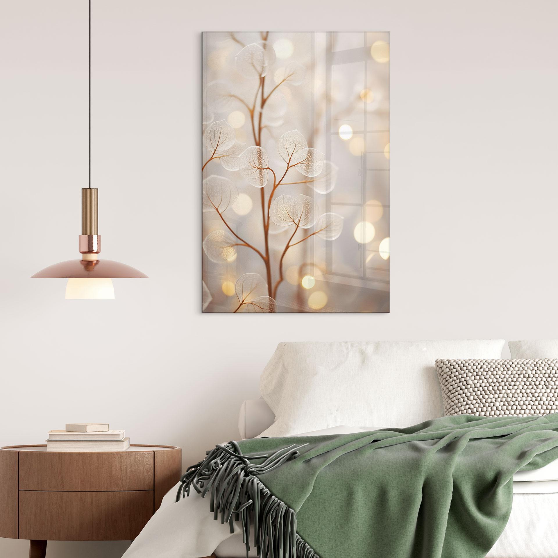 Akrylbillede Filigran blade beige - Treechild