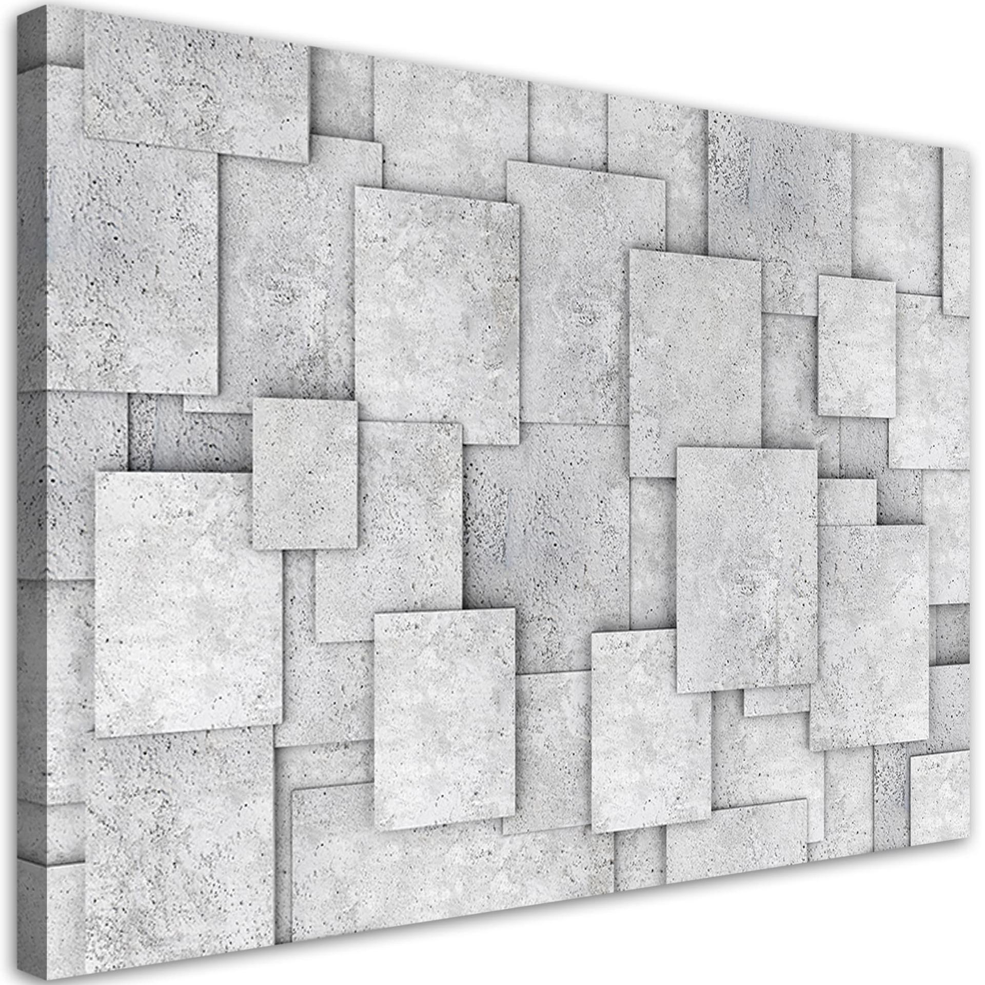 Canvasbillede, Geometrisk beton 3D abstrakt