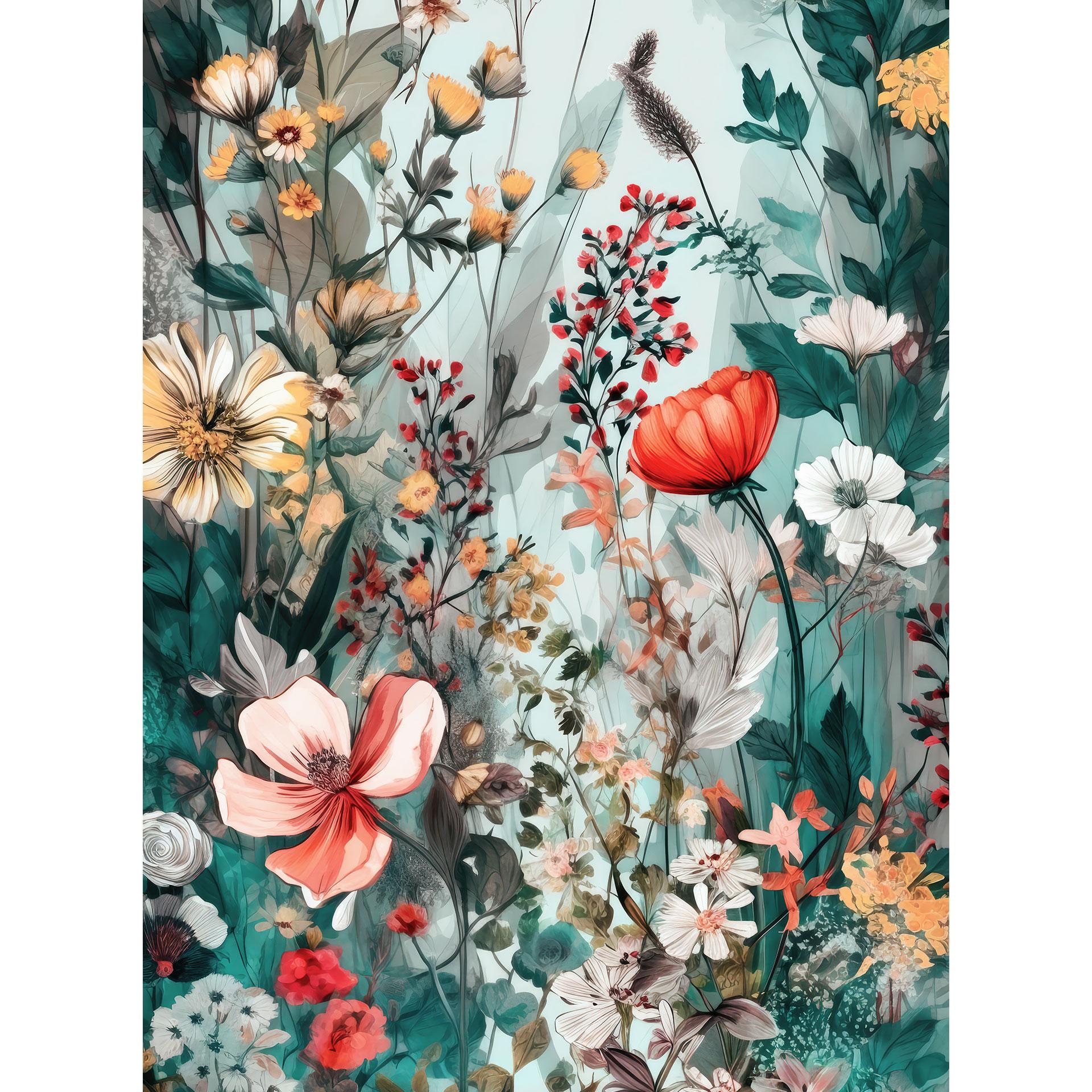Fotobehang Lenteweide met bloemen - Jaszke