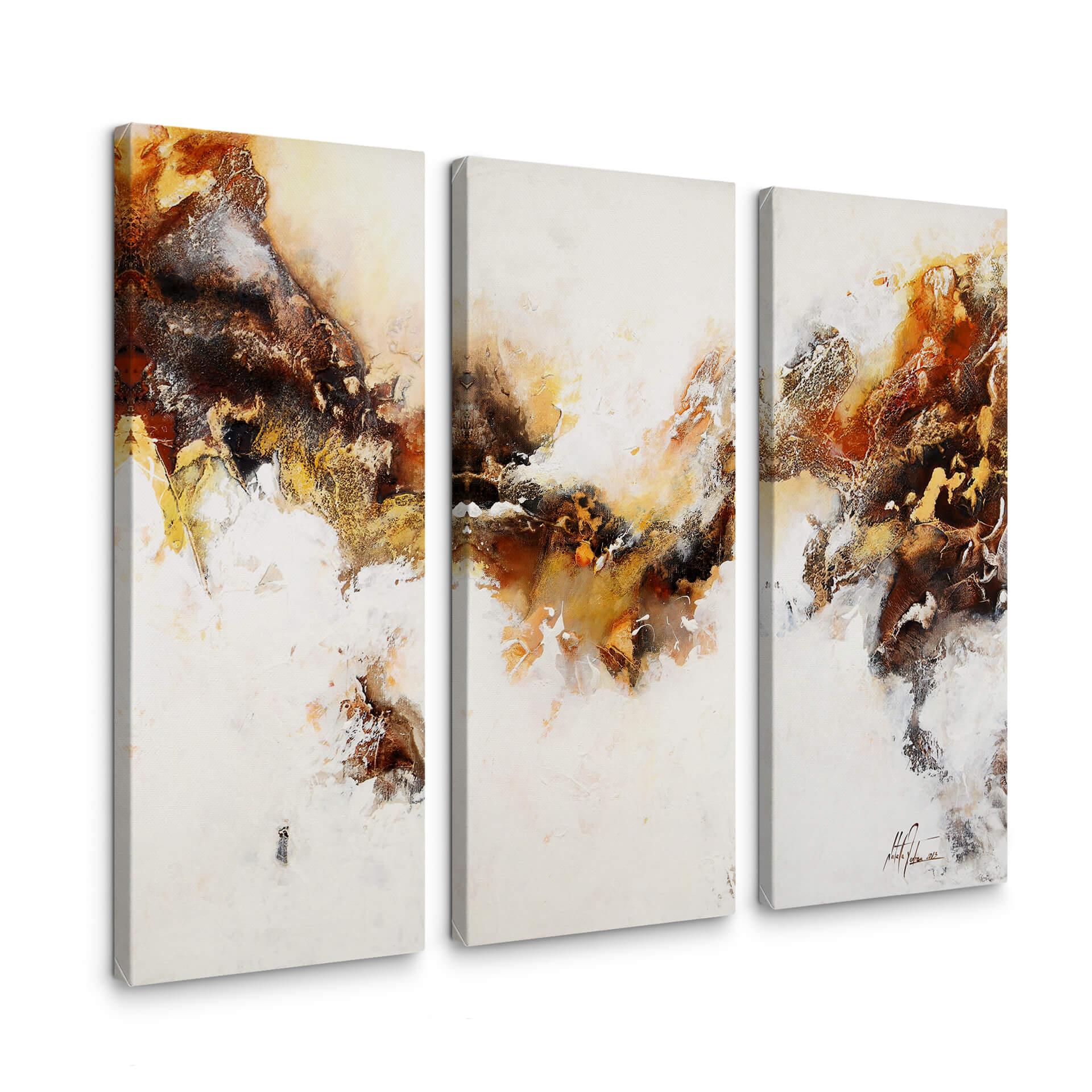 Tableau sur toile Fedrau - Or liquide 03 (3 parties)