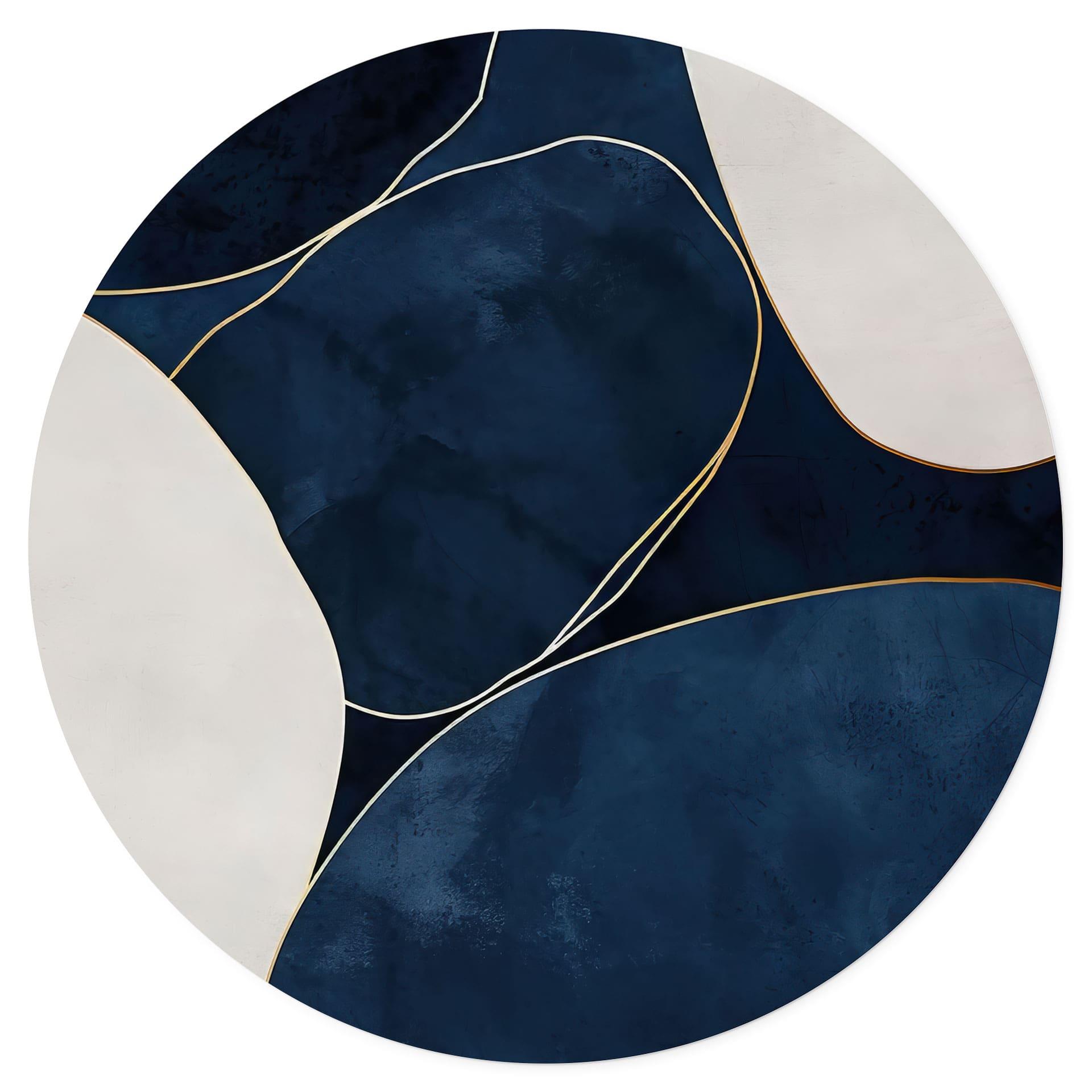 Wallsticker Geometrisk balance i blå og hvid - Paksoylu