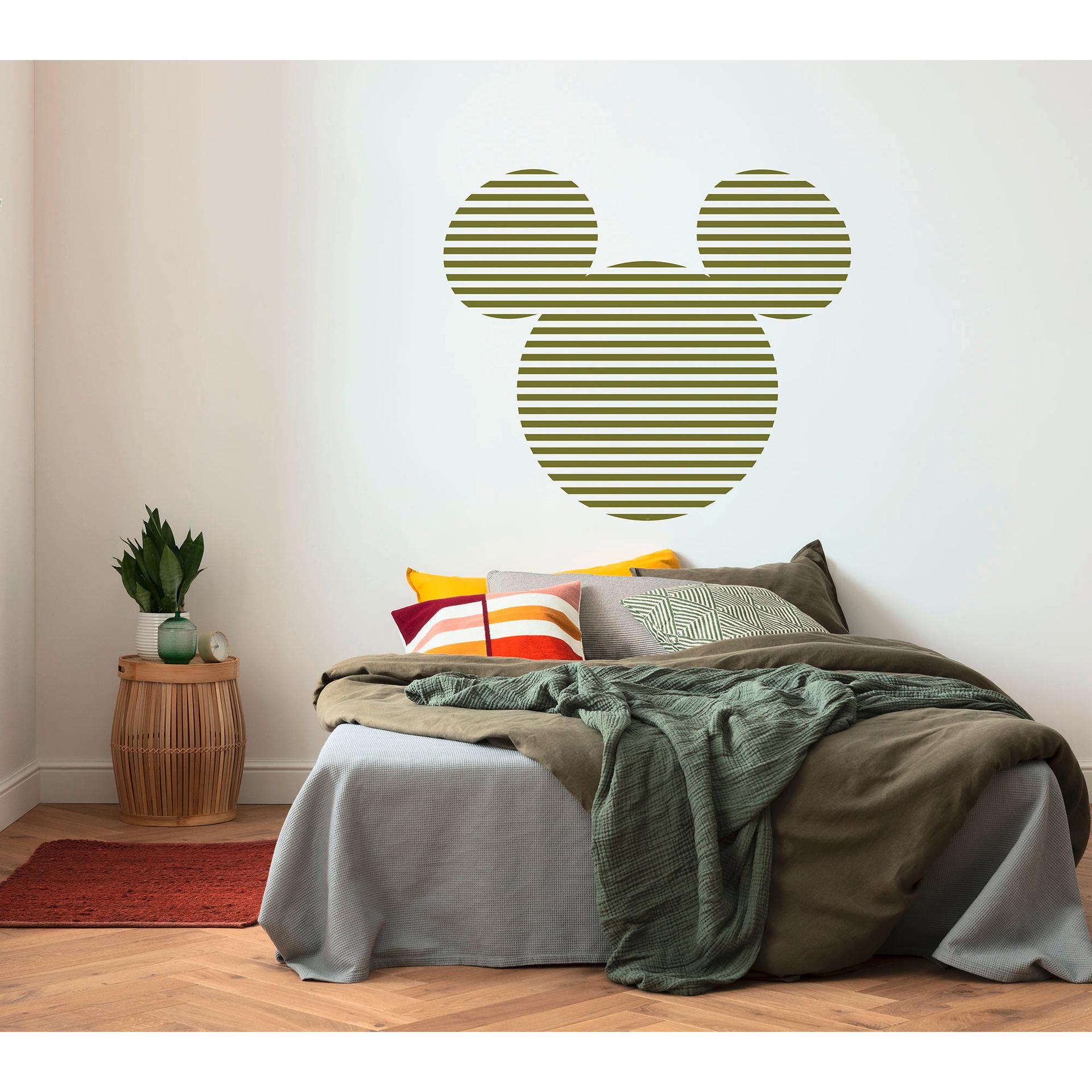 zelfklevend vlies behang - Mickey Head Stripes - 125 x 125 cm