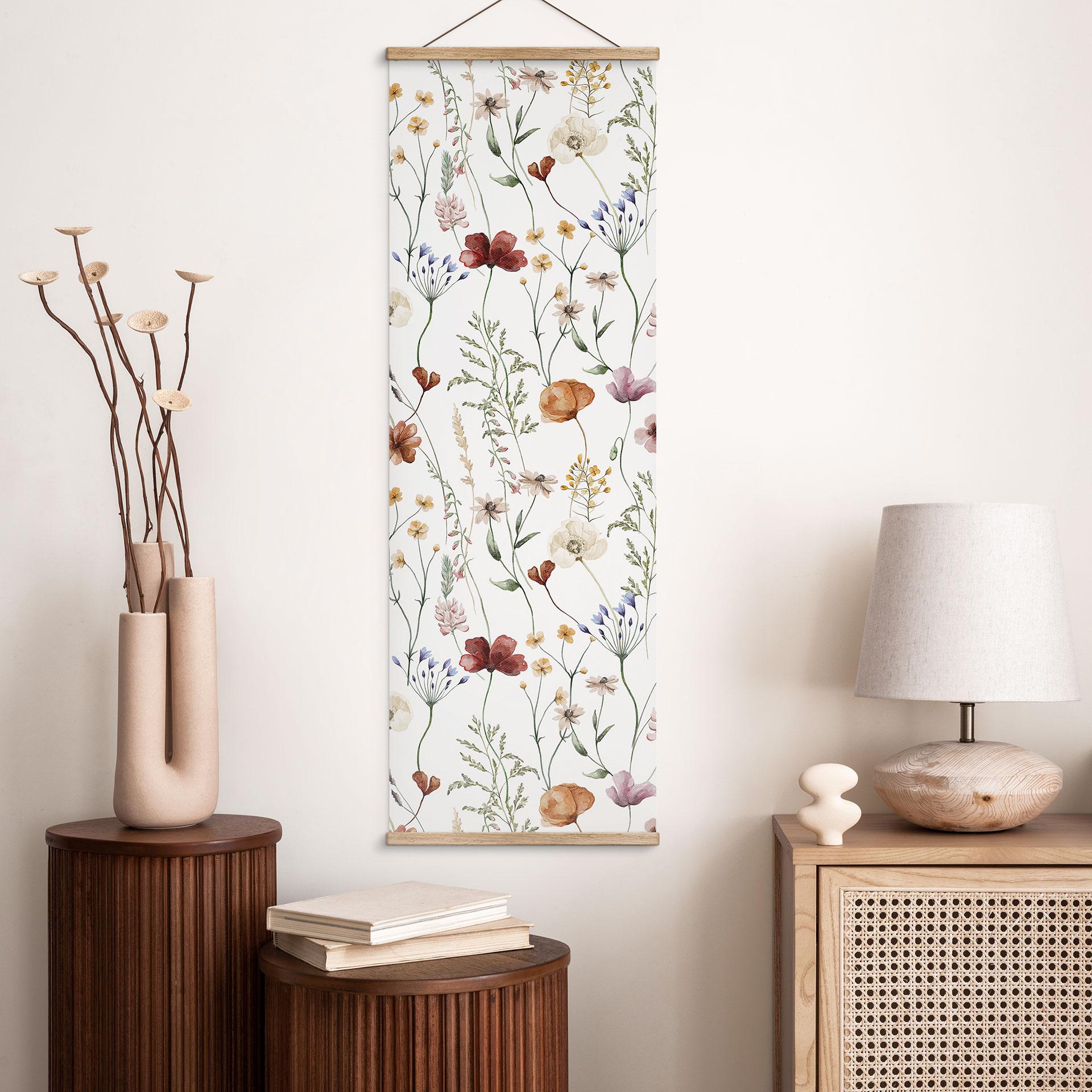 Obraz tkaniny Kolorowe polne kwiaty - UN Designs - Panorama