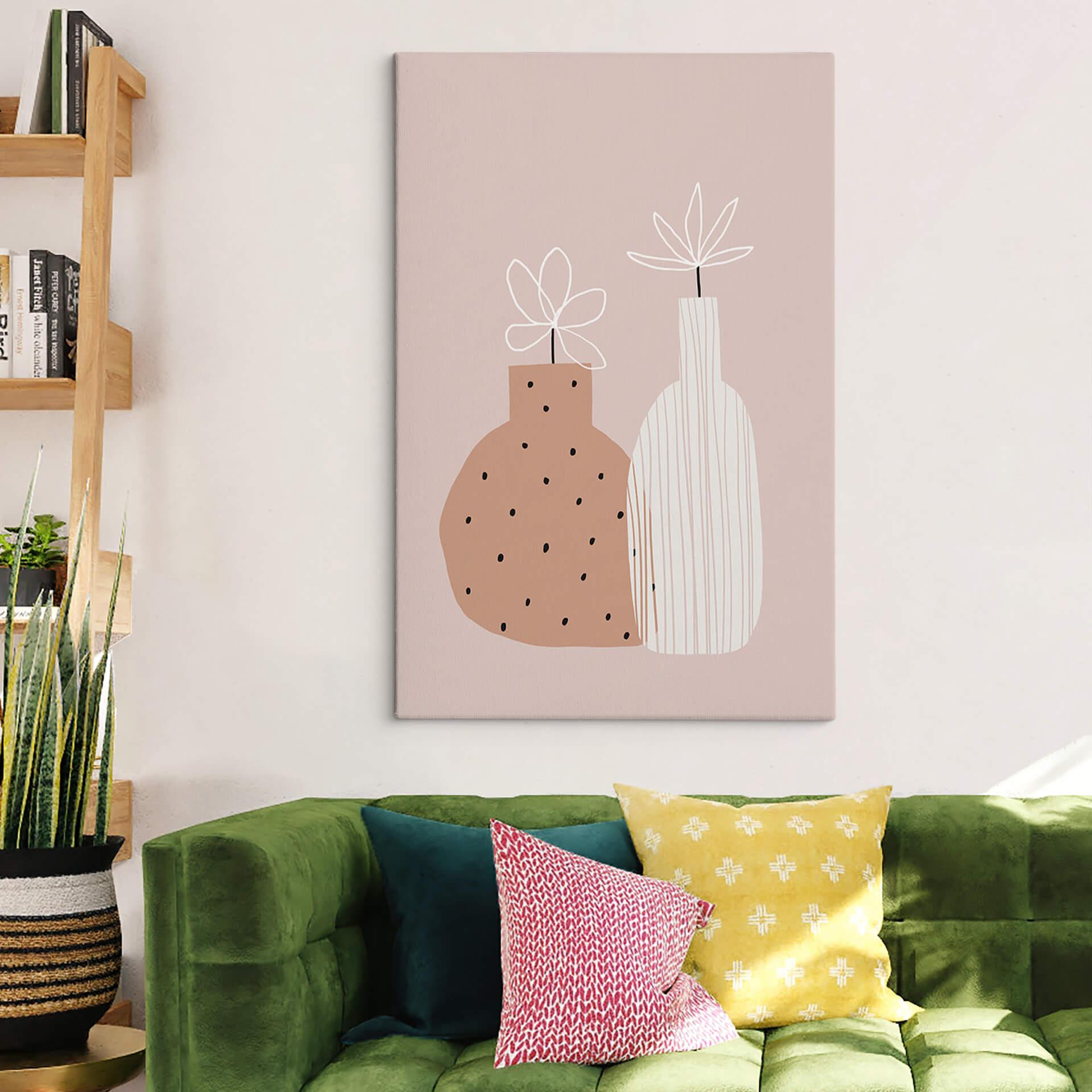 Lienzo uplusmestudio - Flores pequeñas en un jarrón