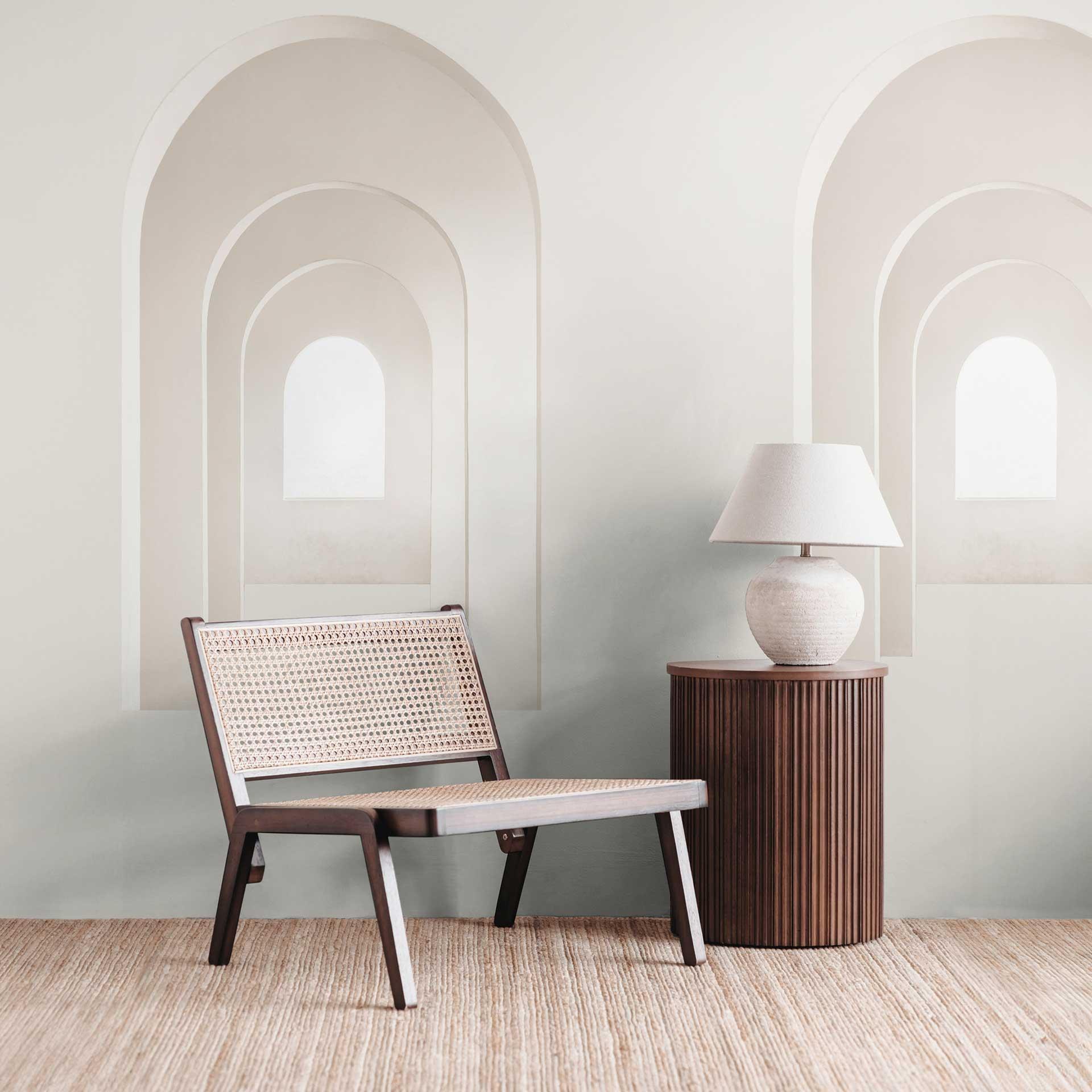 arkitekturtapet i beige hvid - non-woven tapet 3D-look - moderne design