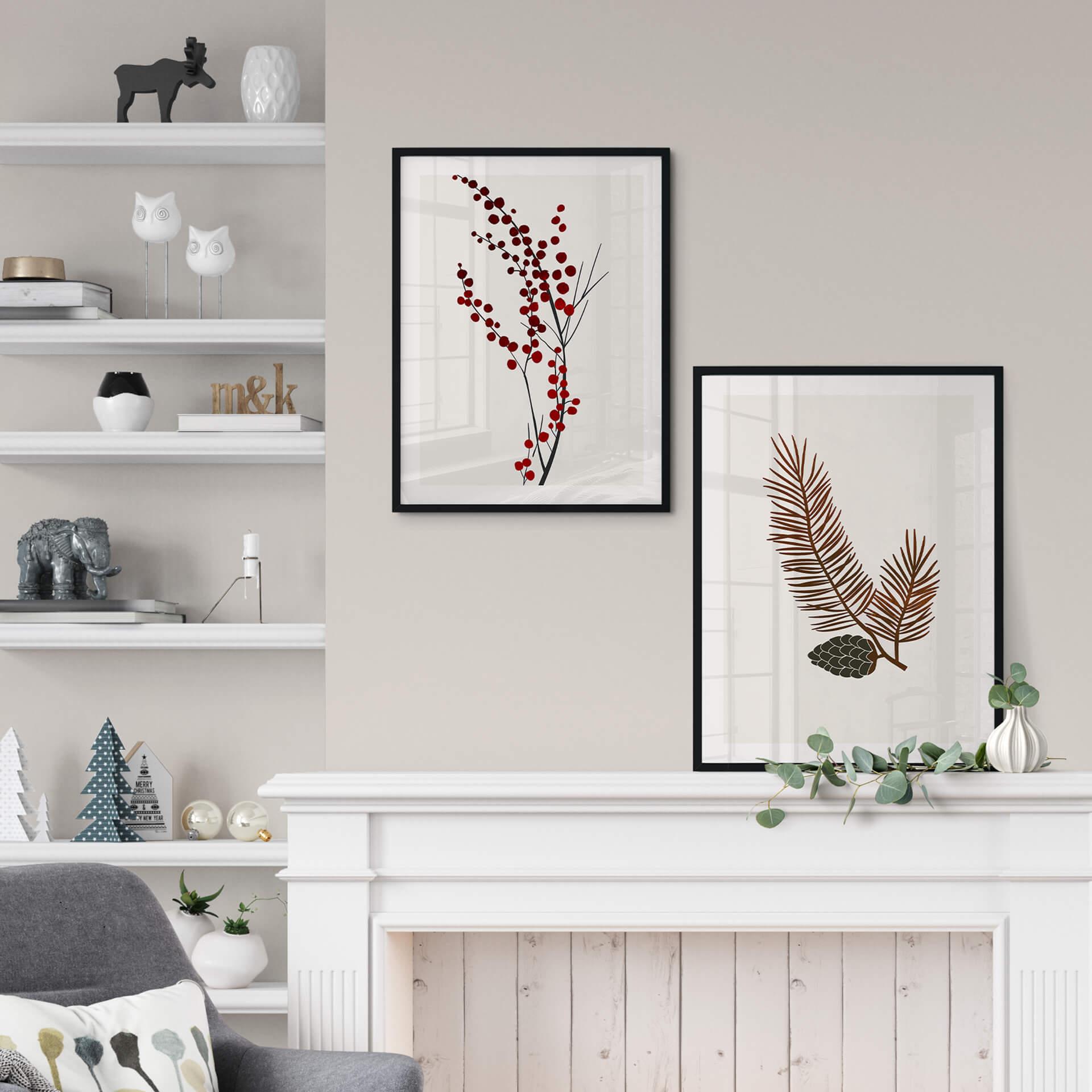Poster Kubistika - Dennentakken - Kerstposter