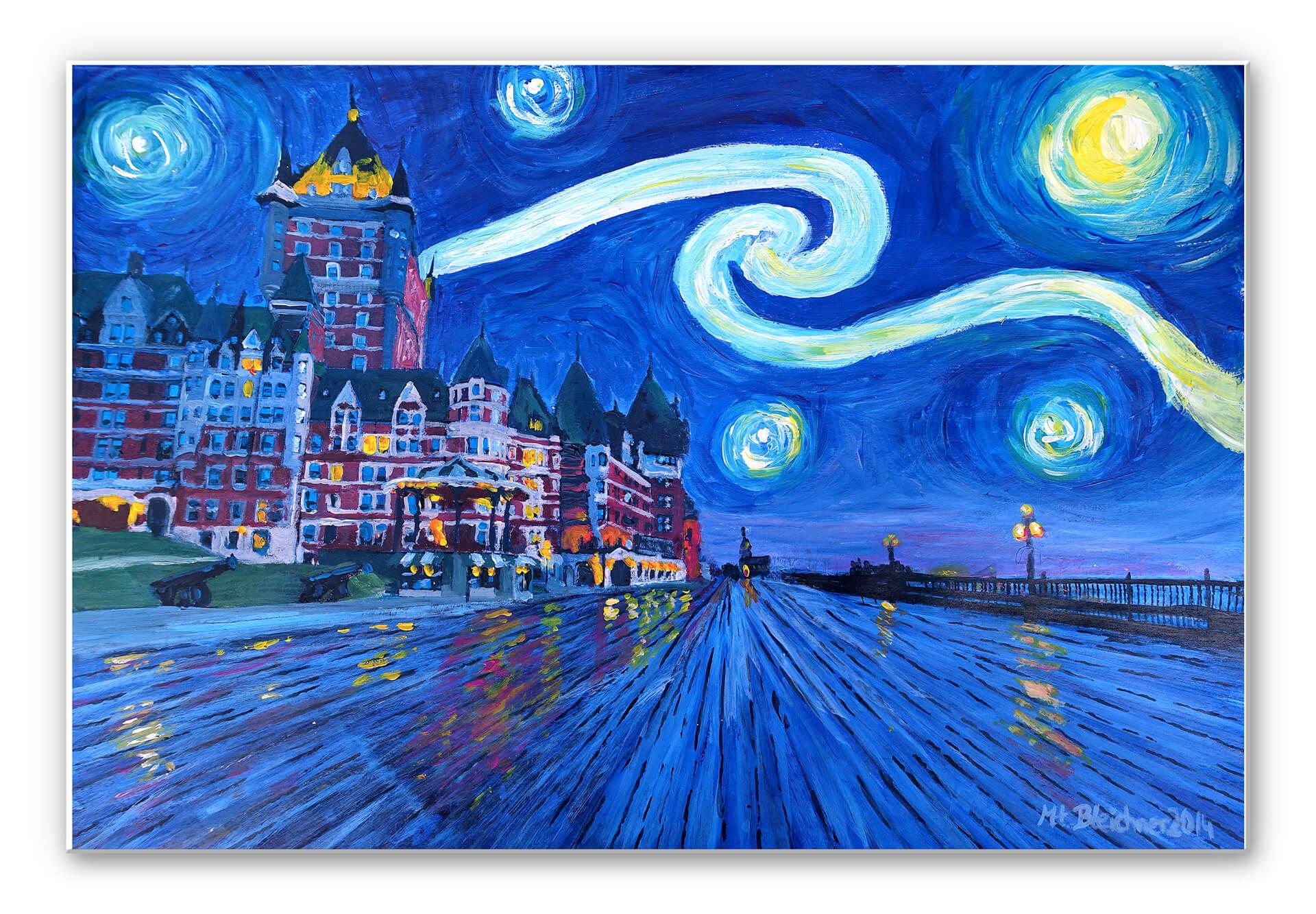 Wanddecoratie Bleichner - Starry Night in Quebec