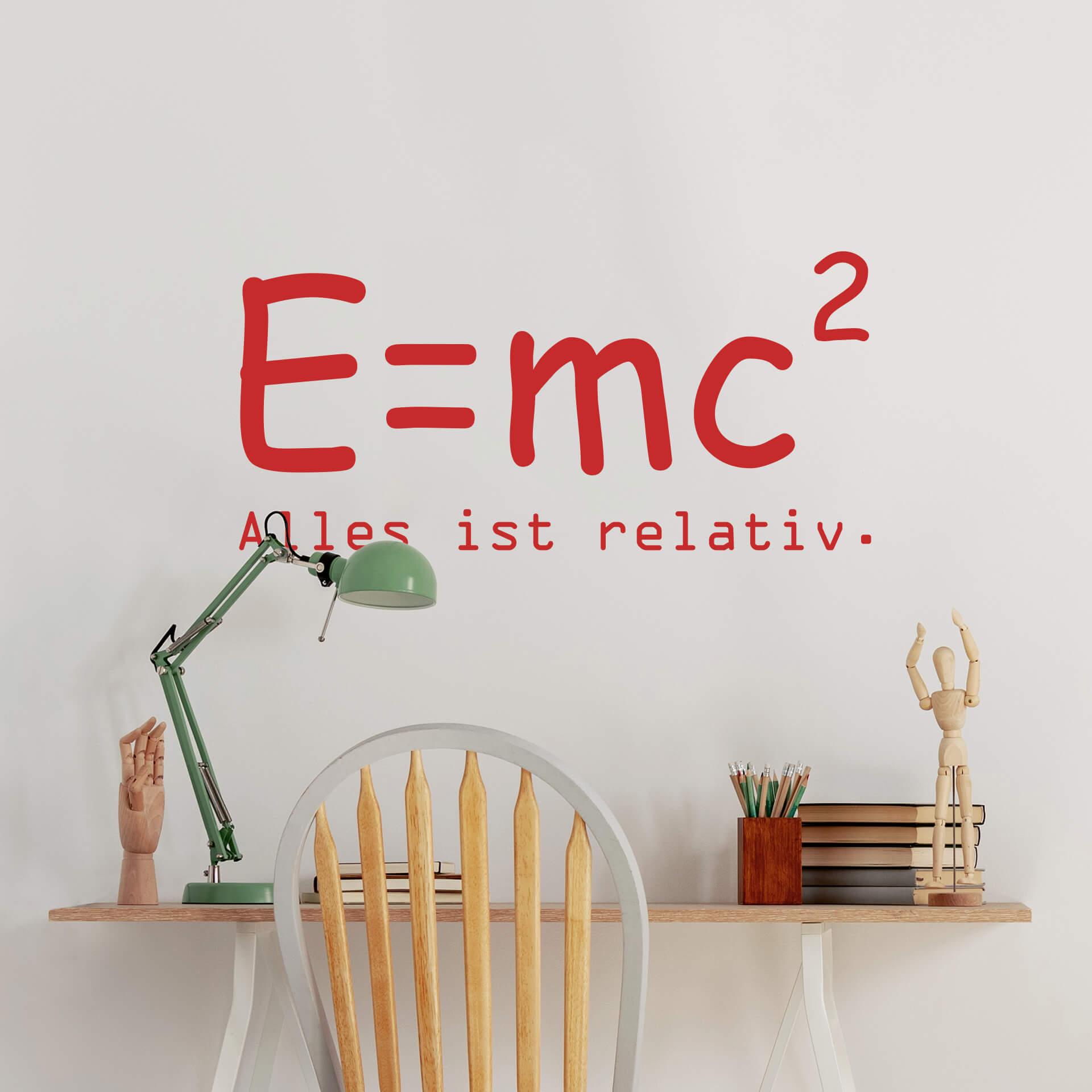 Wandtattoo E=mc² - Alles ist relativ.