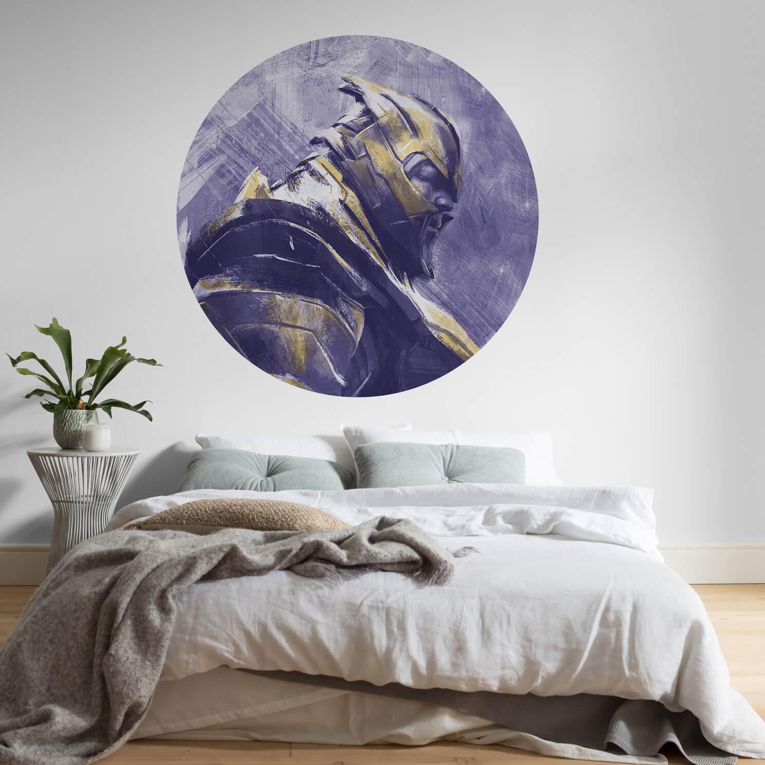 Zelfklevend vliesbehang - Avengers Painting Thanos - 125 x 125 cm