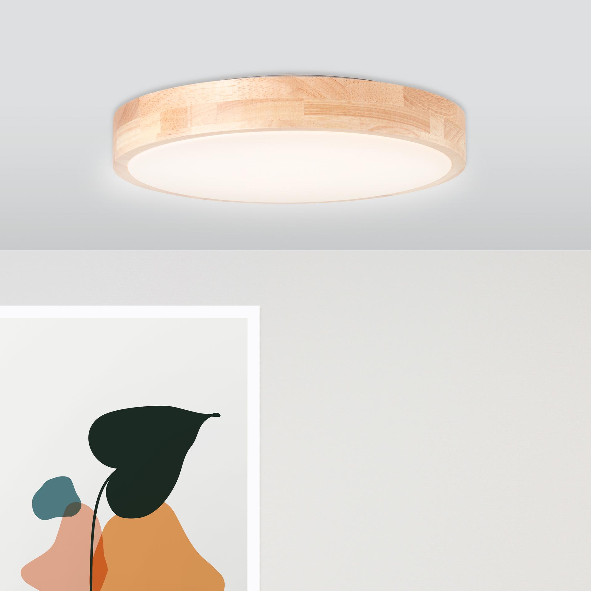 Deckenleuchte Liv, braun, 6,5 x 34 cm, Holz Lampe