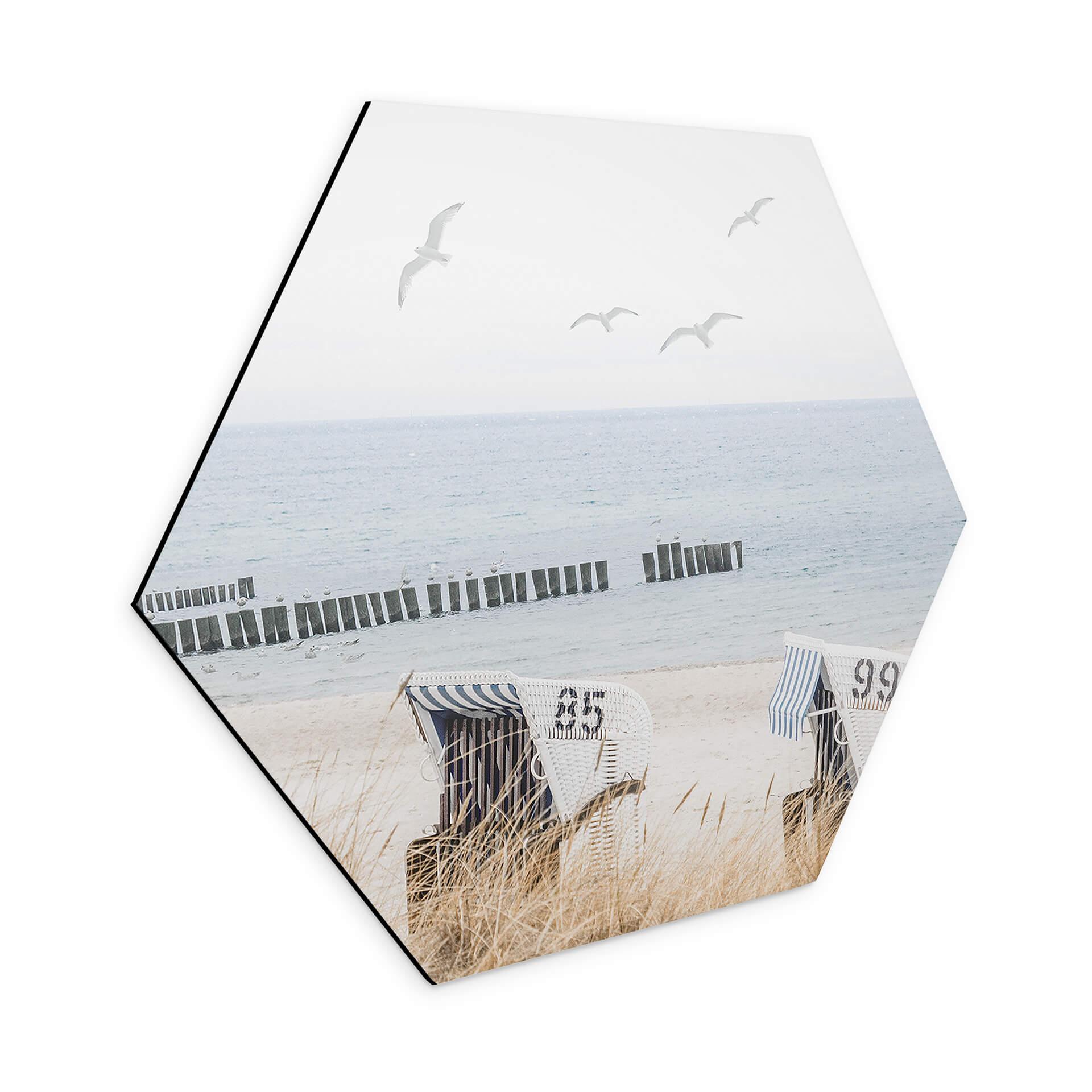 Hexagone - alu-Dibond La magie de la côte le long de dunes sauvages