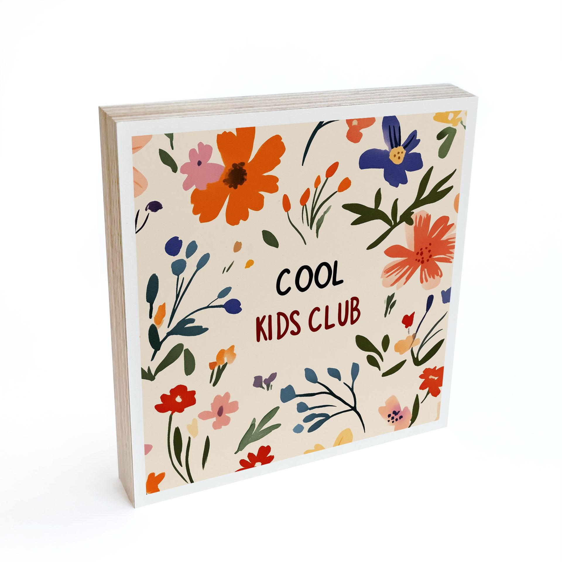 Billede af træ til at sætte op - Cool Kids Club Colourful Flowers - Treechild - 15x15 cm