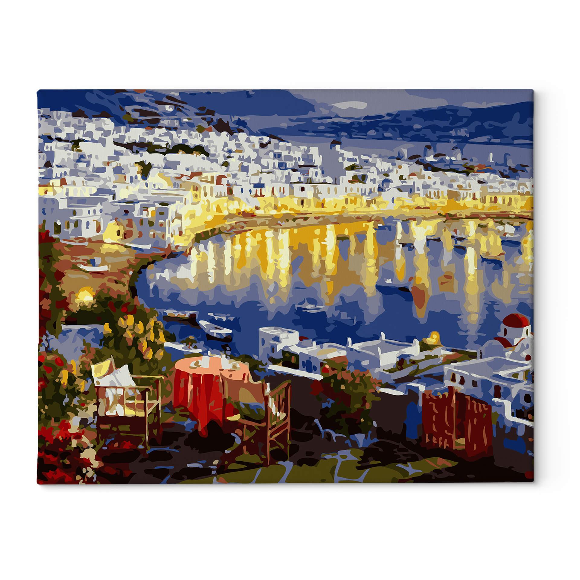 Schilderen op Nummer op Canvas - Coastal City (50x40 cm)
