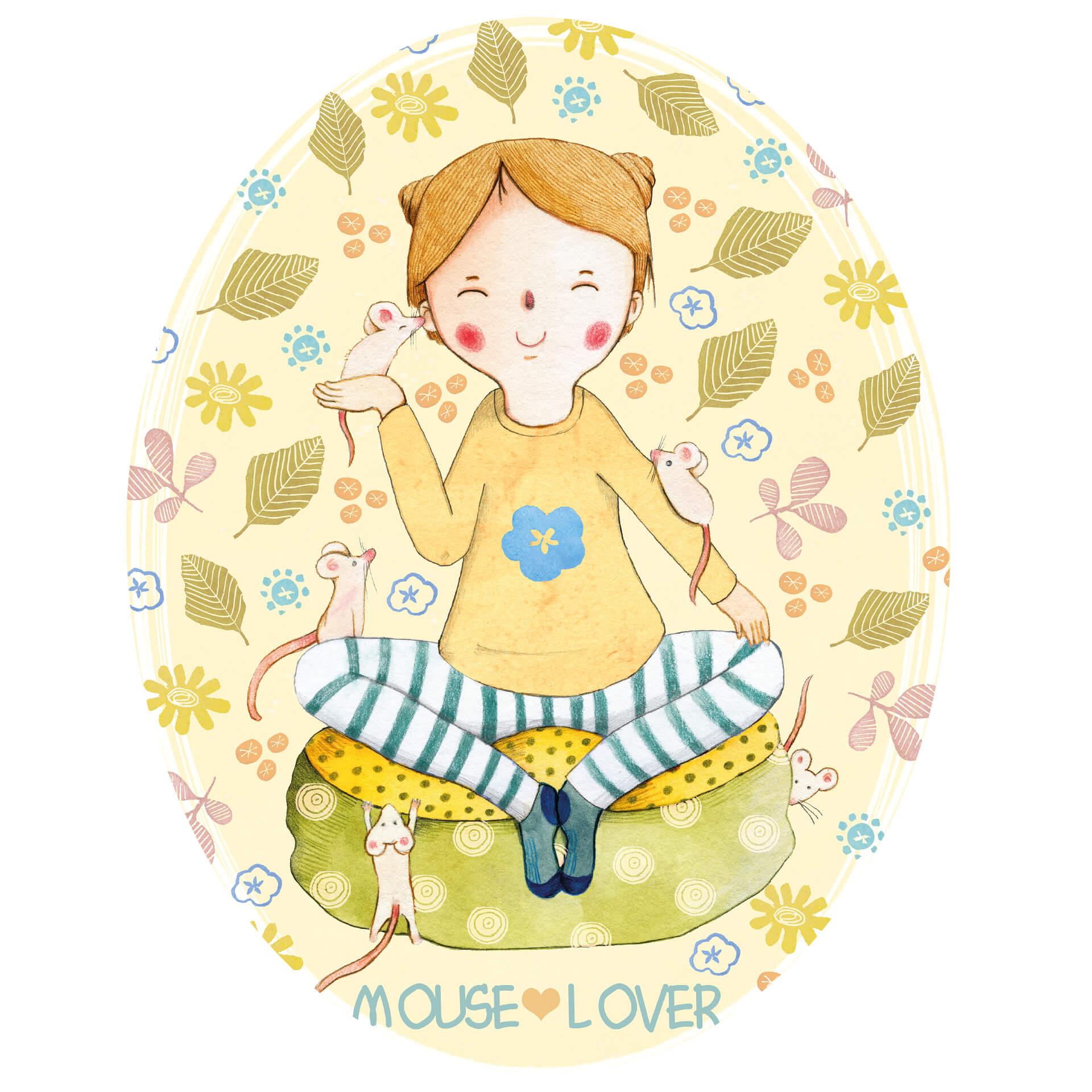 Muursticker Loske - Mouse Lover