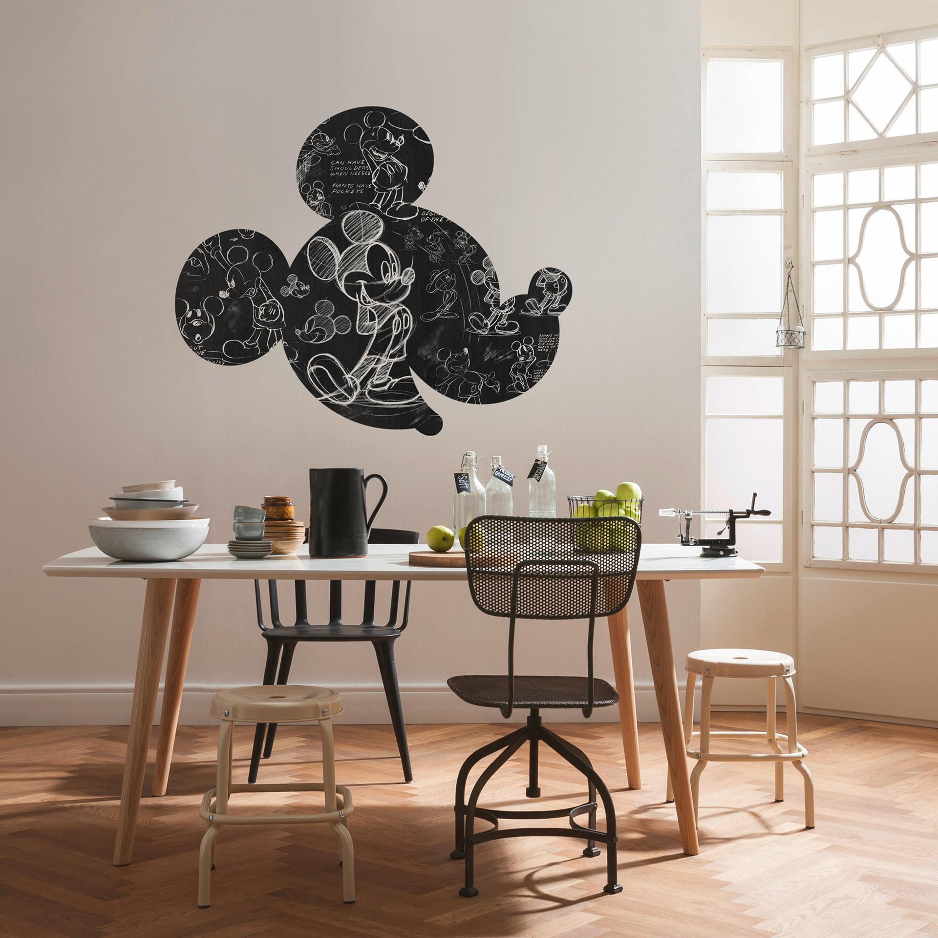 zelfklevend behang - Mickey Head Illustratie - 125 x 125 cm