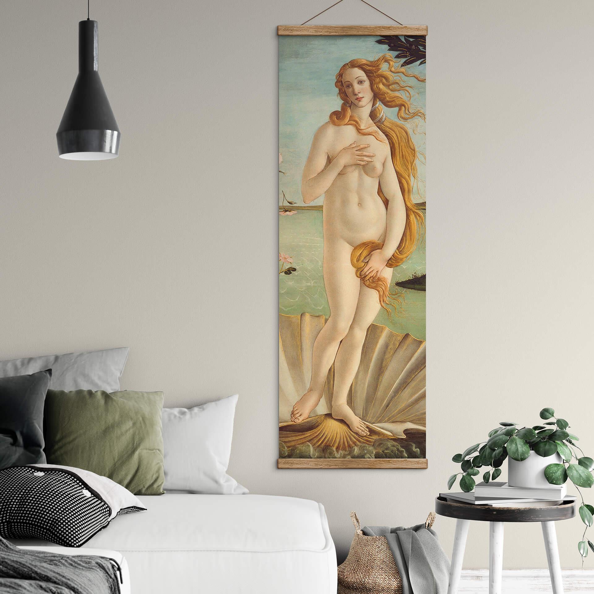 Tekstil plakat Botticelli - Venus' fødsel - Panorama