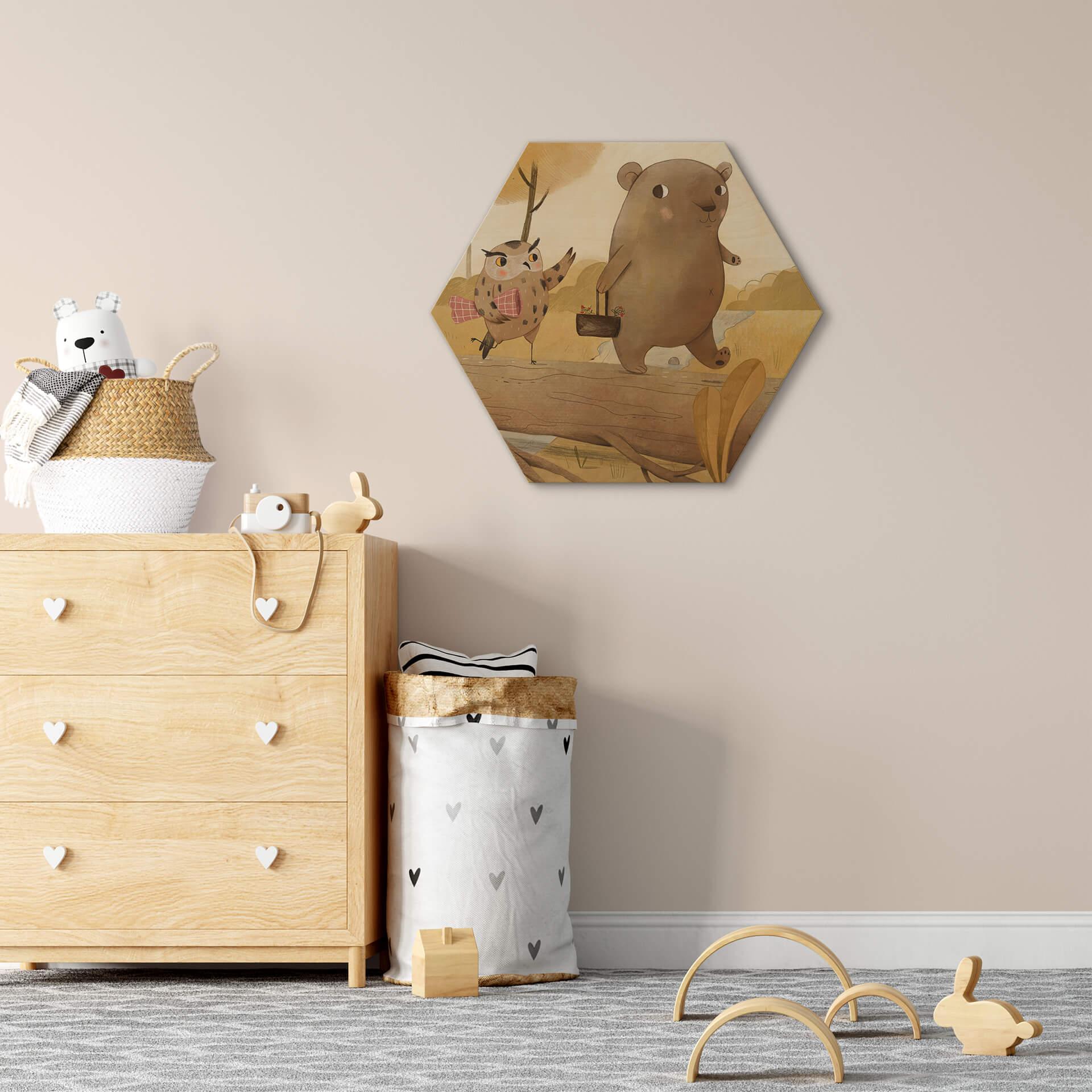 Hexagon Hout Loske - Picknick in de Herfst