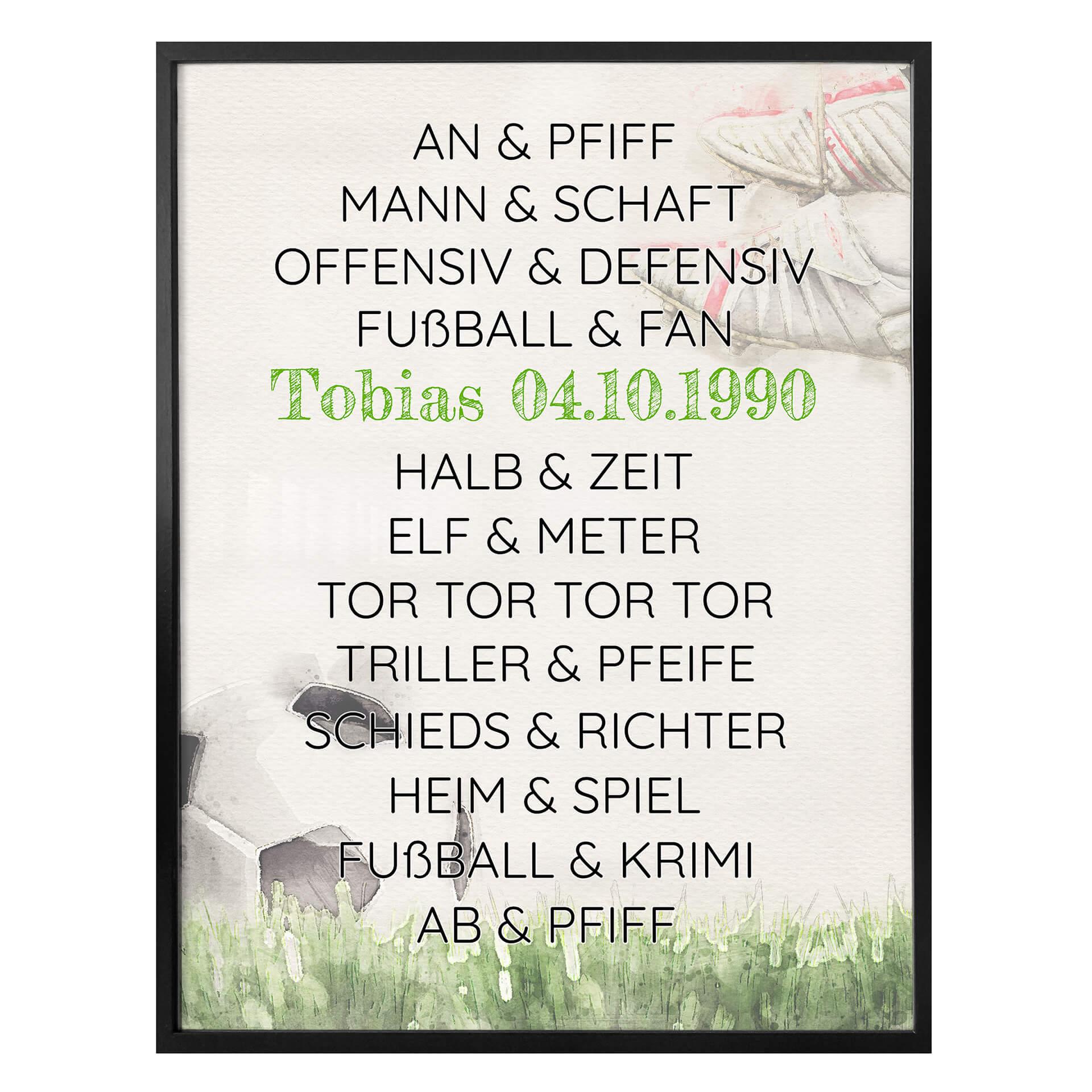 Personalisiertes Poster Fußball