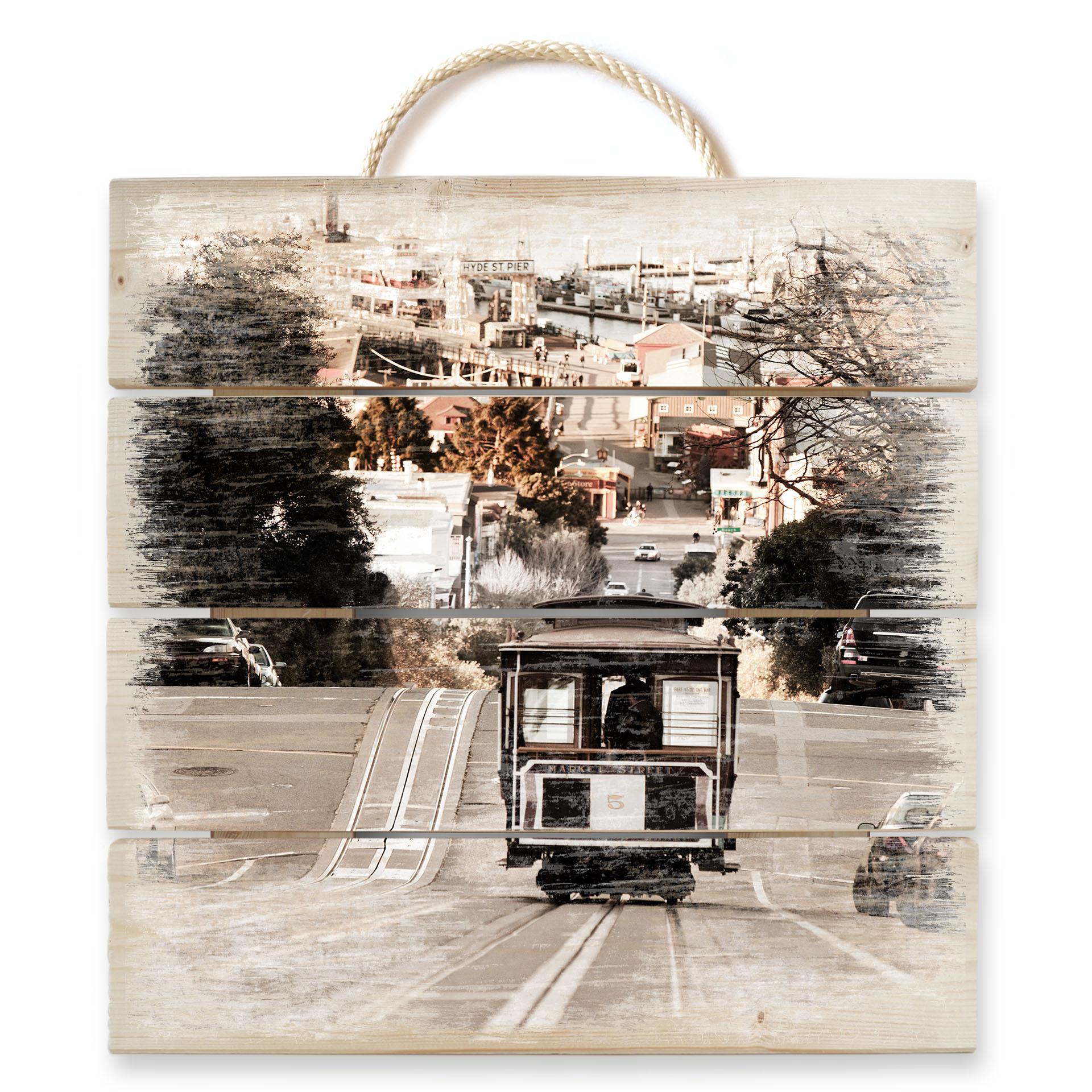 Cuadro de madera Teleféricos - 40x41,5 cm