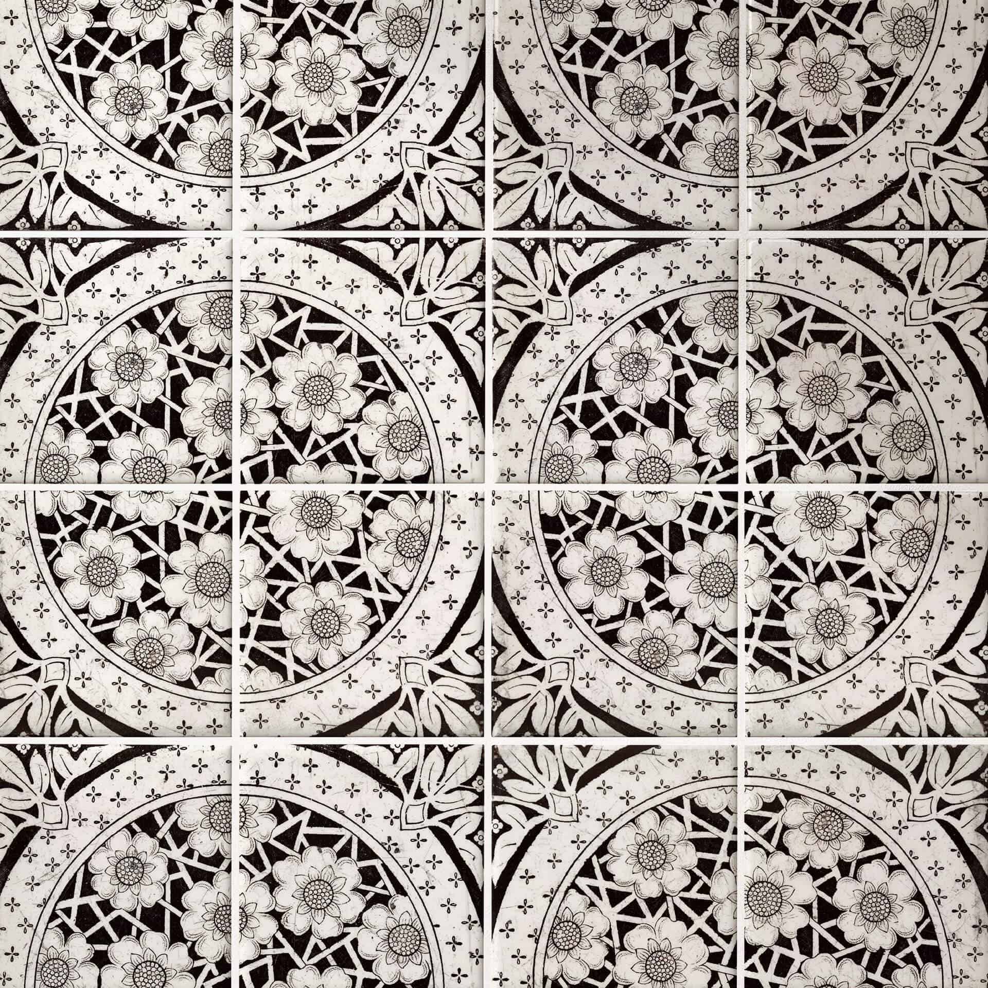 Azulejos Adhesivos flores victorianas oscuras - lote de 12