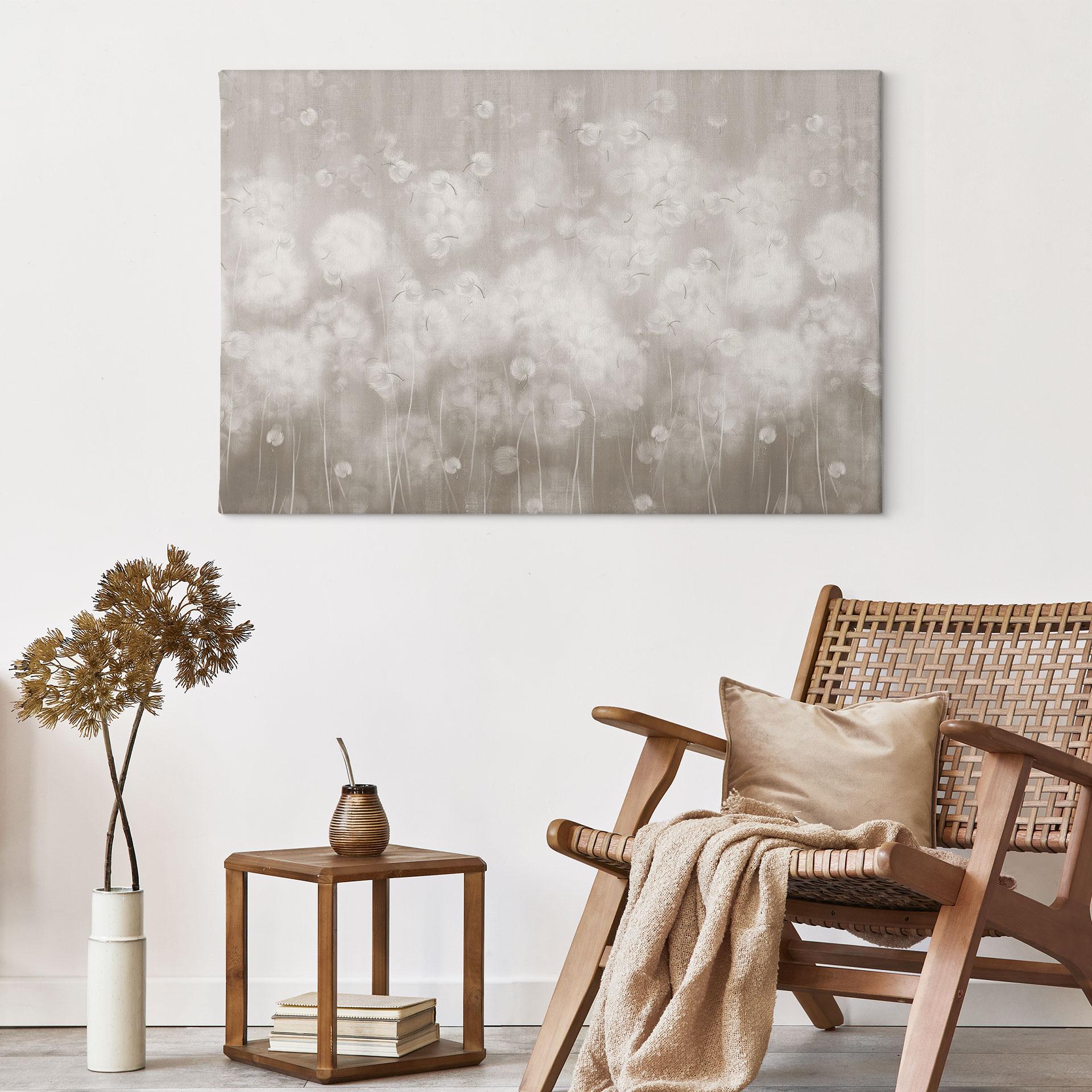 Leinwandbild Pusteblumen Traum in Beige - Ms Tiff