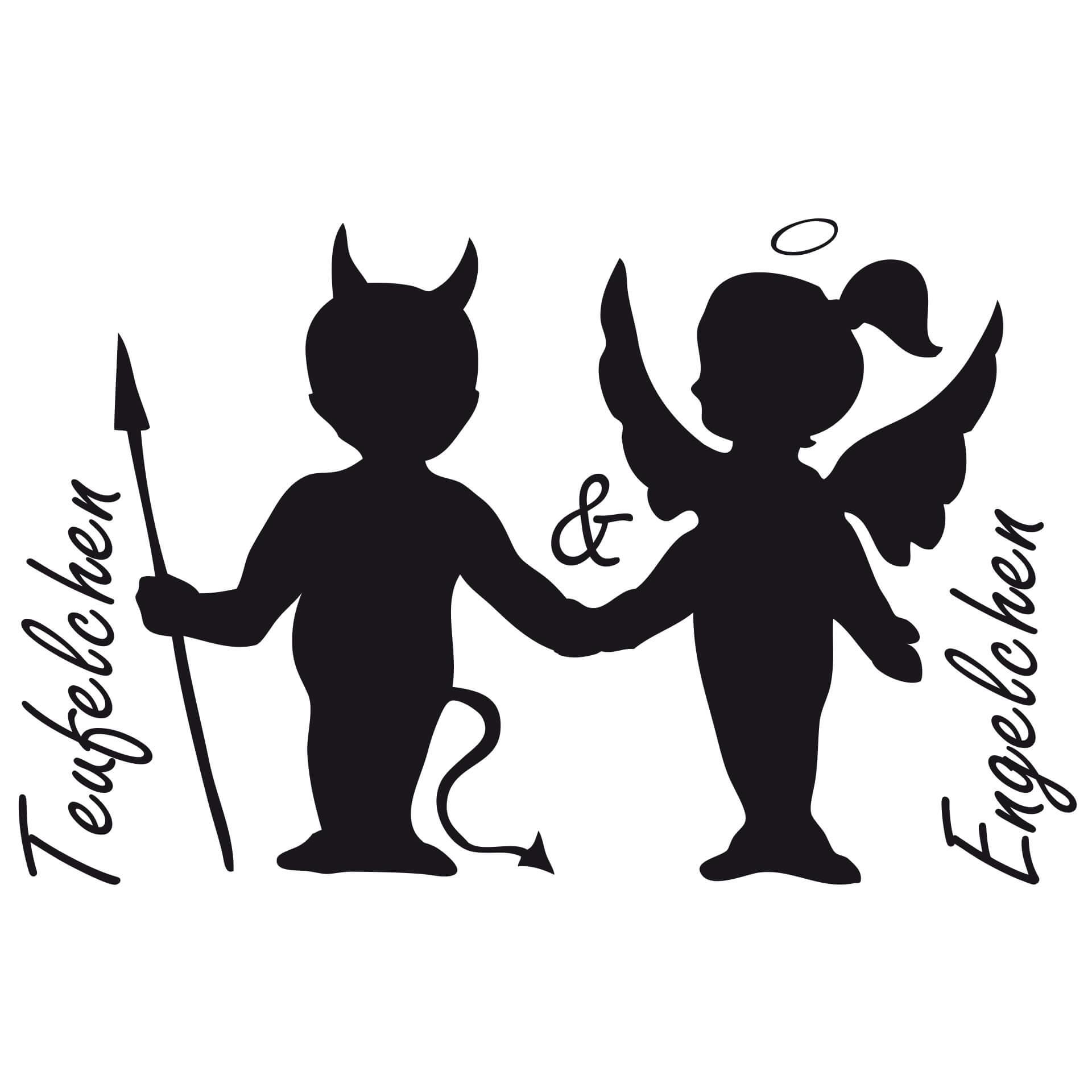 Wandtattoo Engelchen & Teufelchen 2