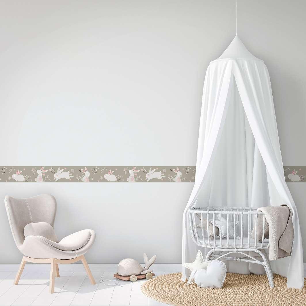 Børnetapet, non-woven tapet Kids Walls grå, pink