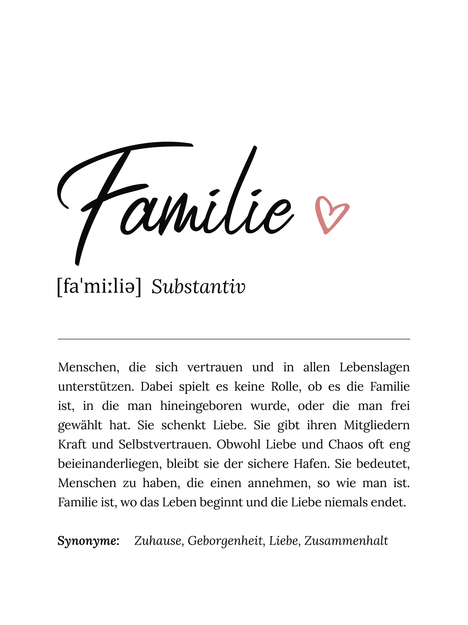 Personalisiertes Poster Definition - Familie