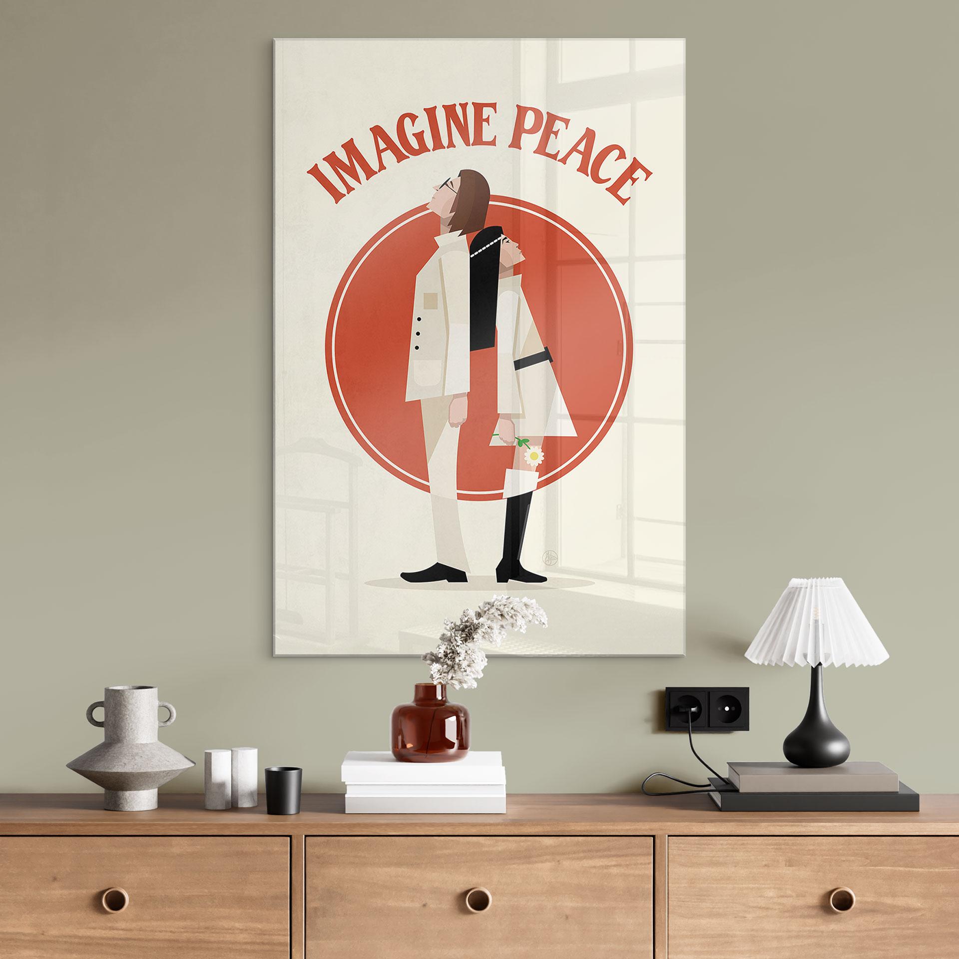 Akrylbillede Imagine Peace - To for fred og håb - Retrodrome