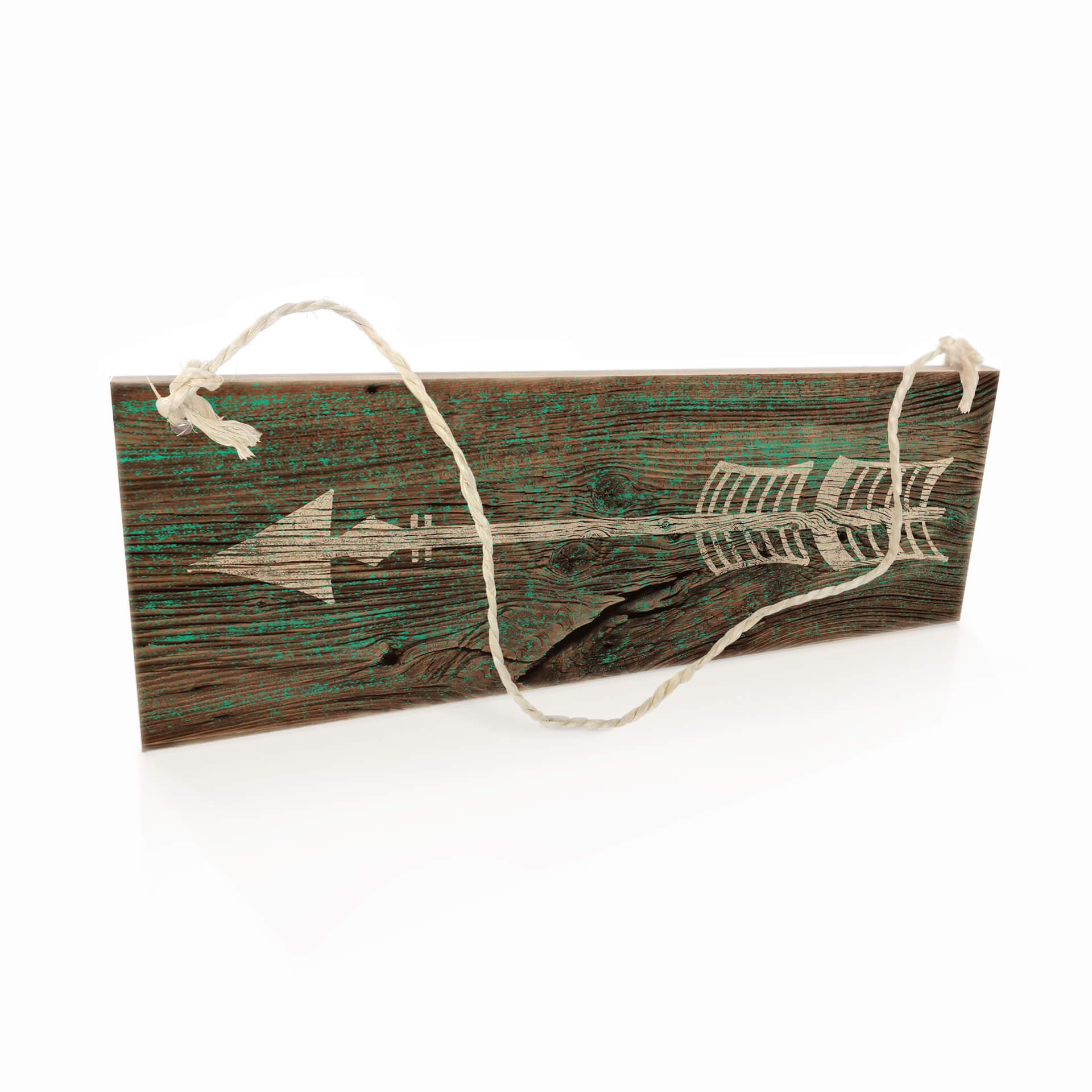 Houten Bordje - Pijl (wit)